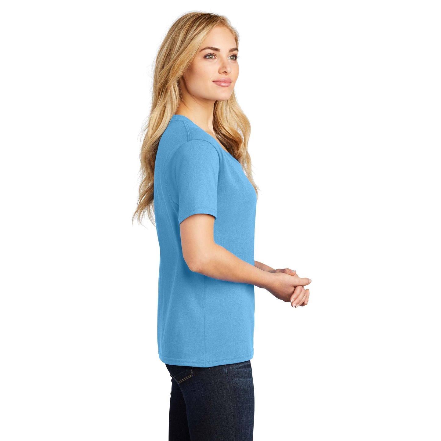 Teal V-Neck Tee - Port & Company - Stylish Cotton