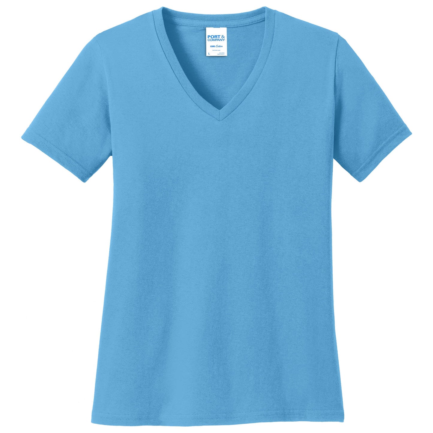 Teal V-Neck Tee - Port & Company - Stylish Cotton