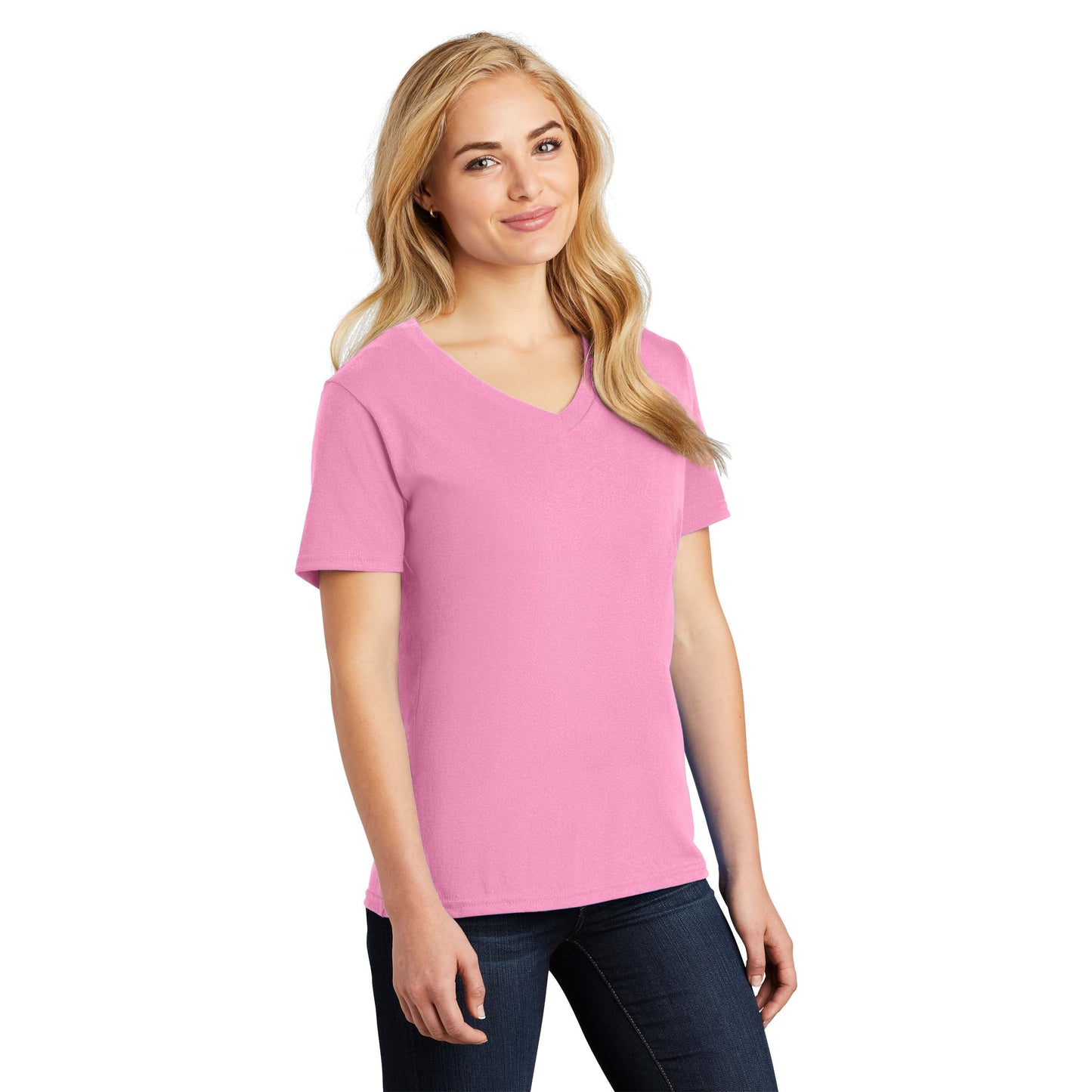 Teal V-Neck Tee - Port & Company - Stylish Cotton