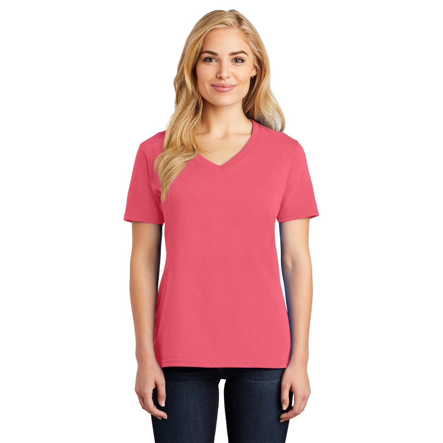 Teal V-Neck Tee - Port & Company - Stylish Cotton