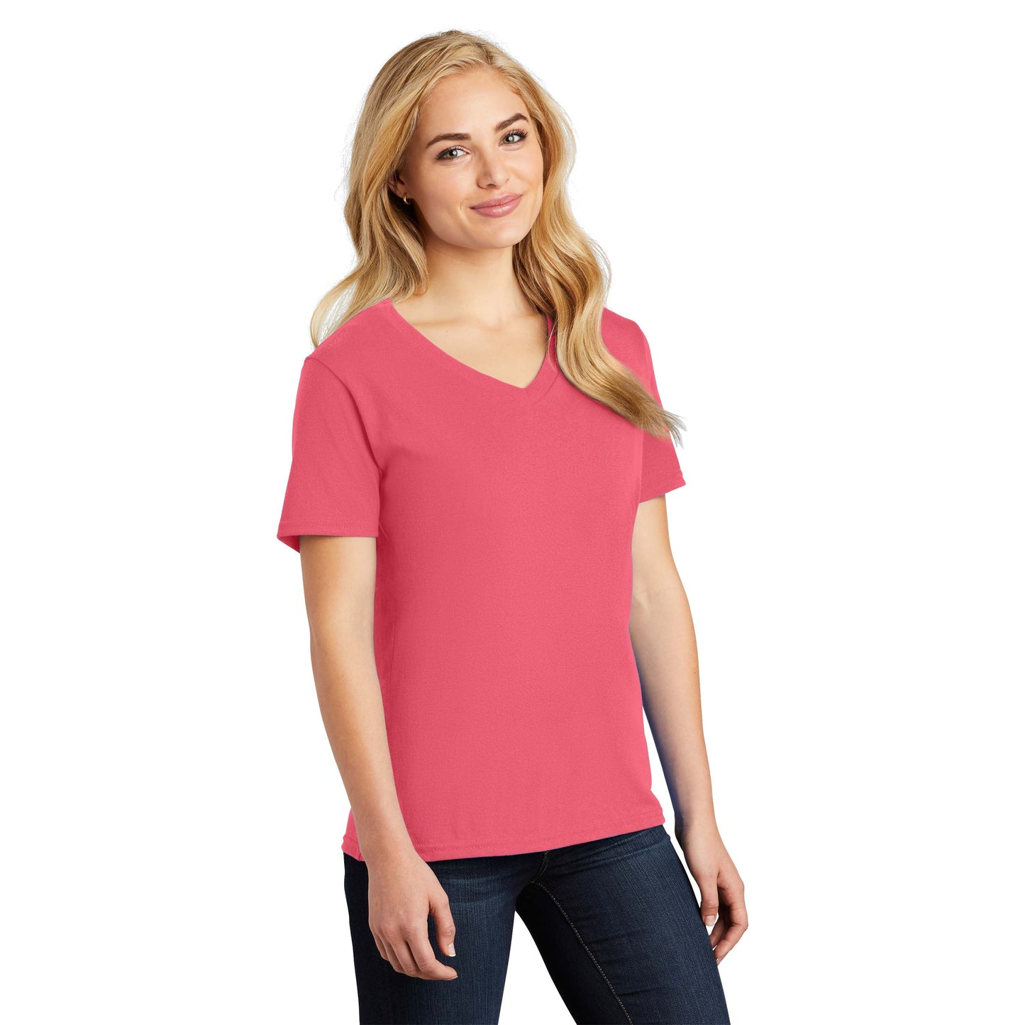 Teal V-Neck Tee - Port & Company - Stylish Cotton