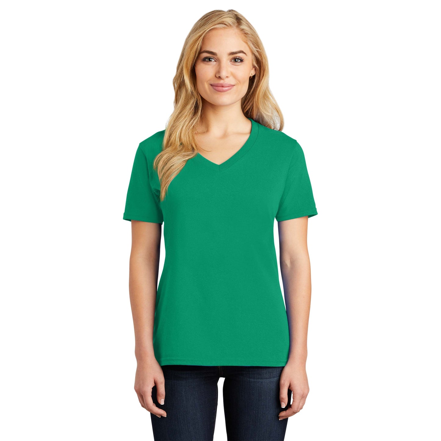 Teal V-Neck Tee - Port & Company - Stylish Cotton
