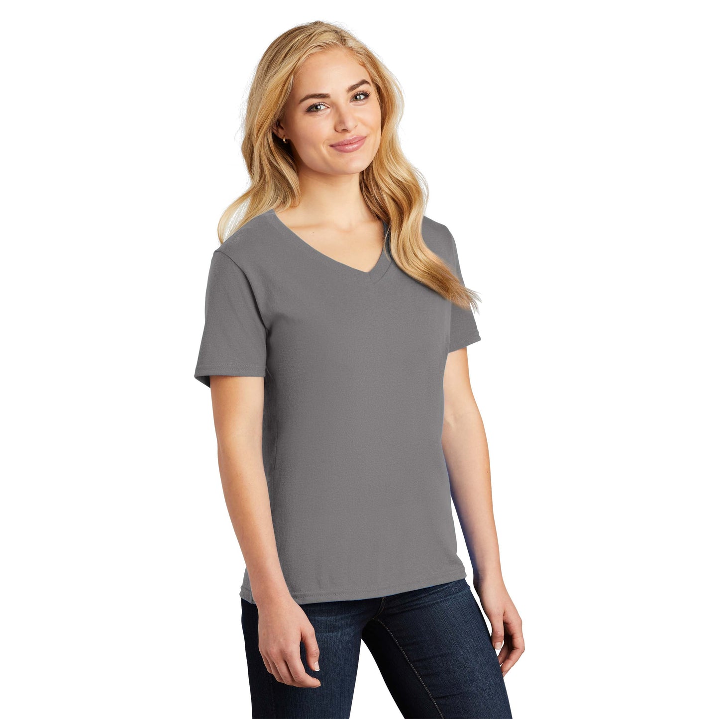Teal V-Neck Tee - Port & Company - Stylish Cotton