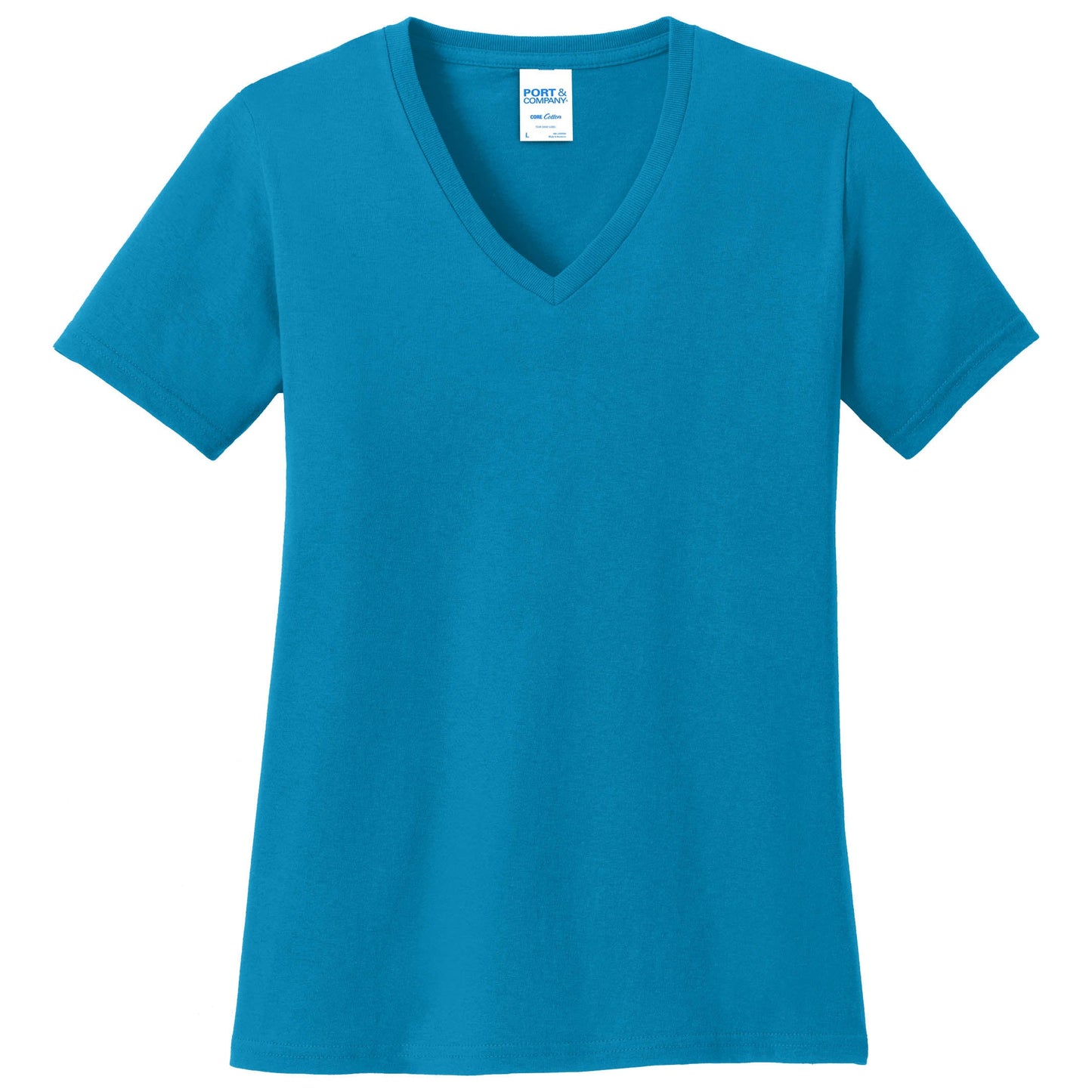 Teal V-Neck Tee - Port & Company - Stylish Cotton