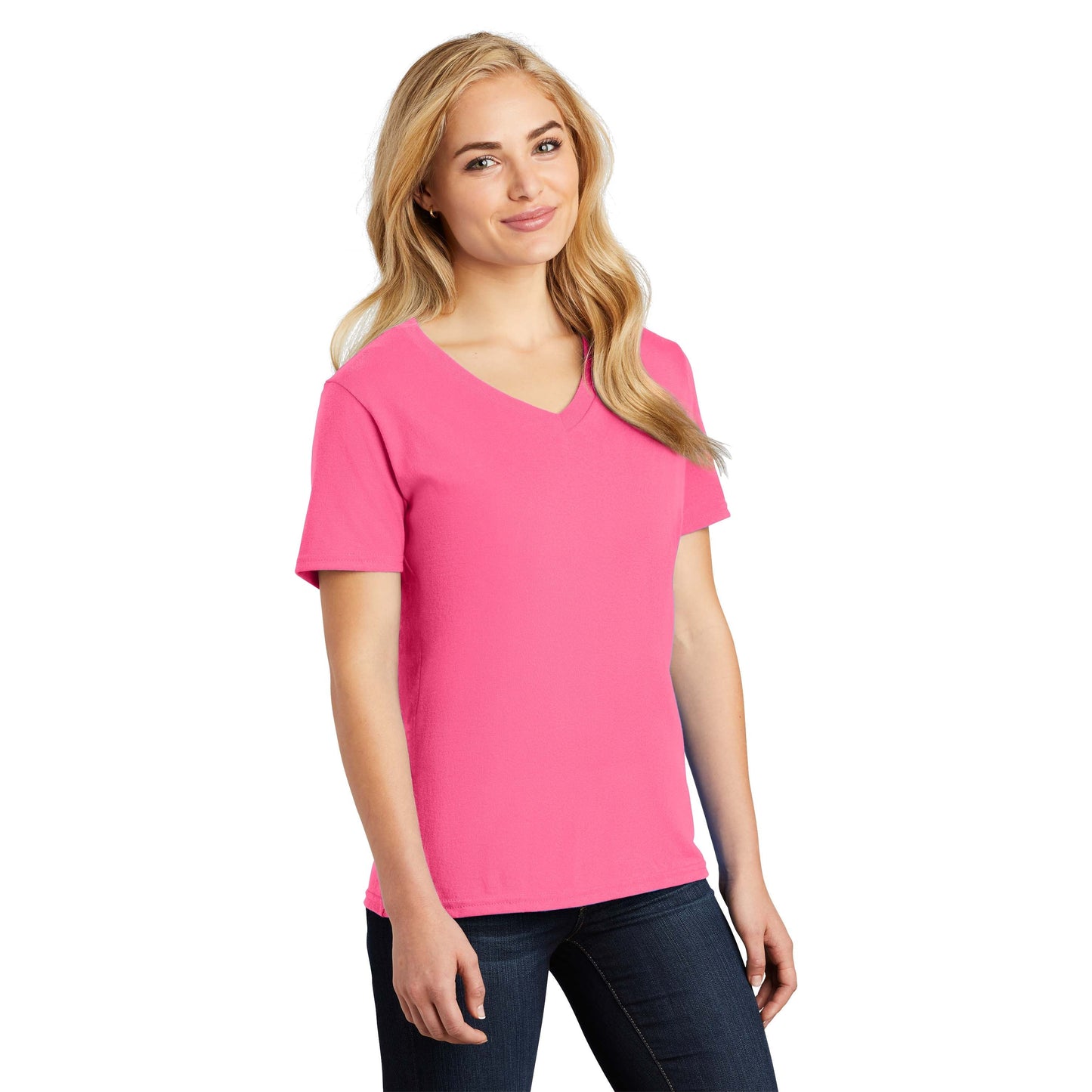 Teal V-Neck Tee - Port & Company - Stylish Cotton