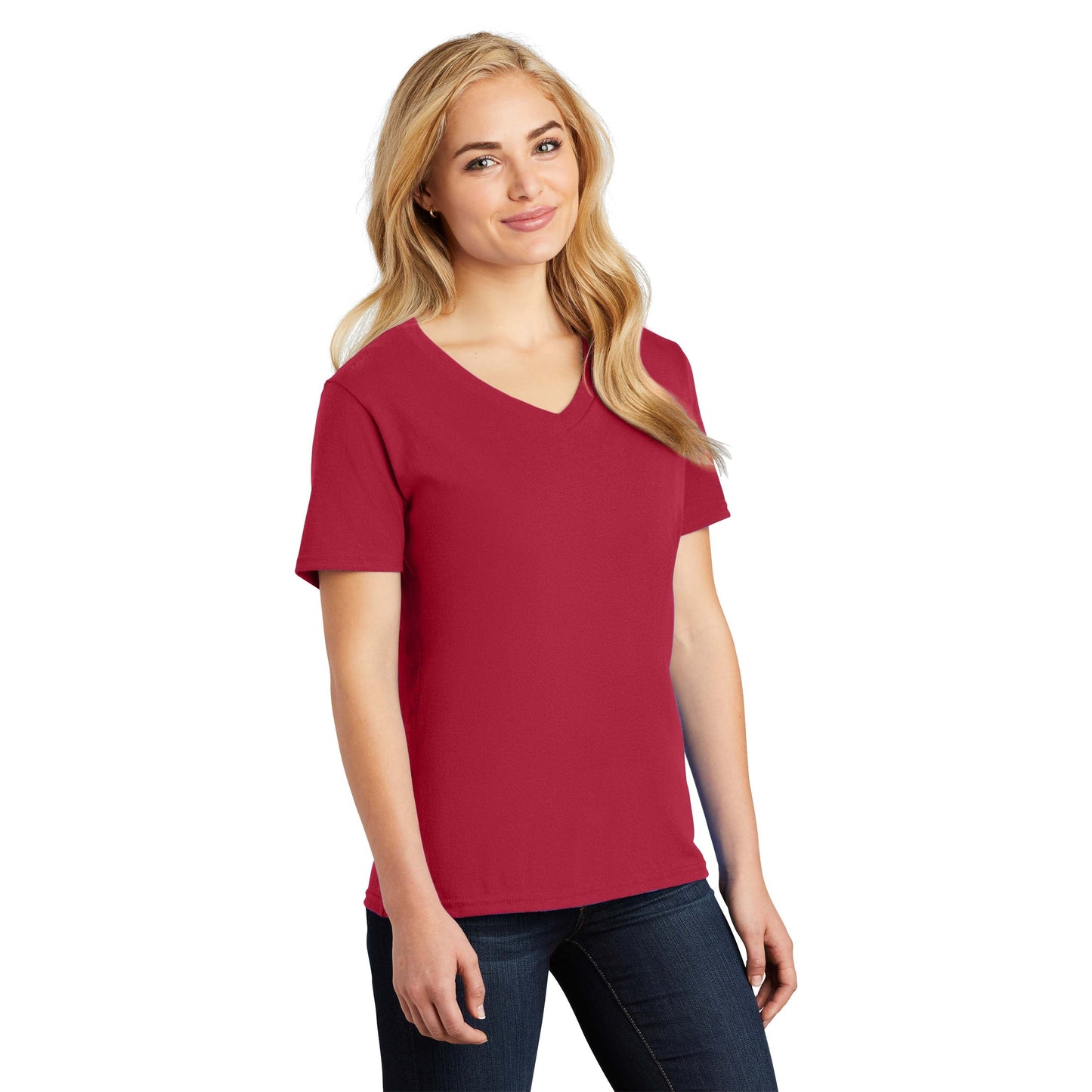 Teal V-Neck Tee - Port & Company - Stylish Cotton