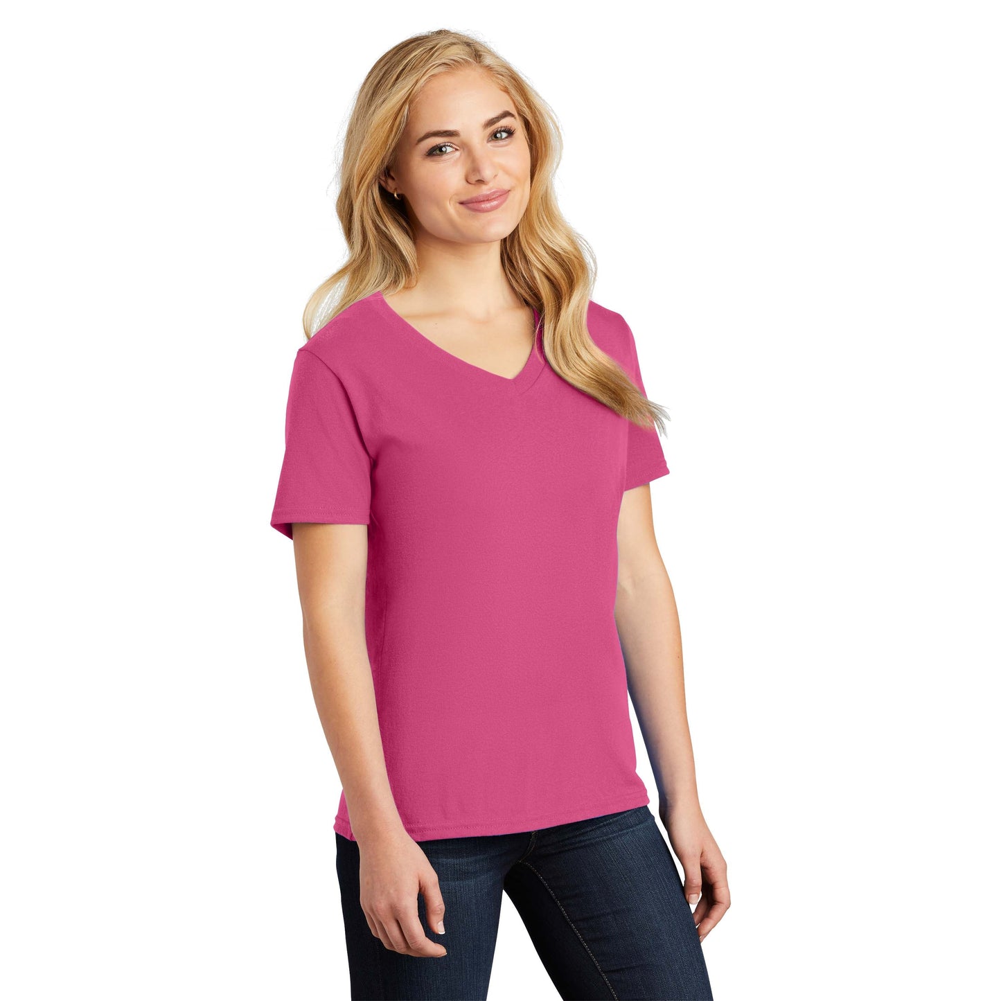 Teal V-Neck Tee - Port & Company - Stylish Cotton