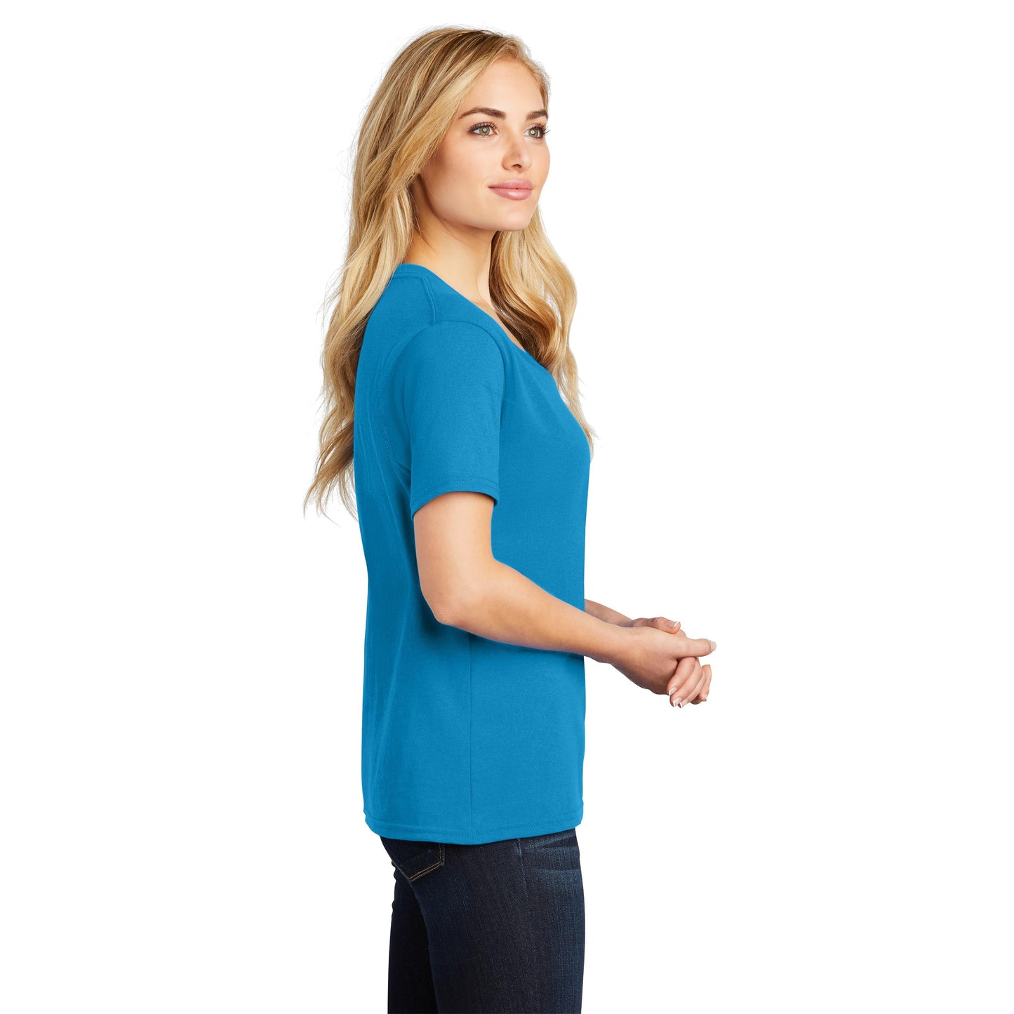 Teal V-Neck Tee - Port & Company - Stylish Cotton