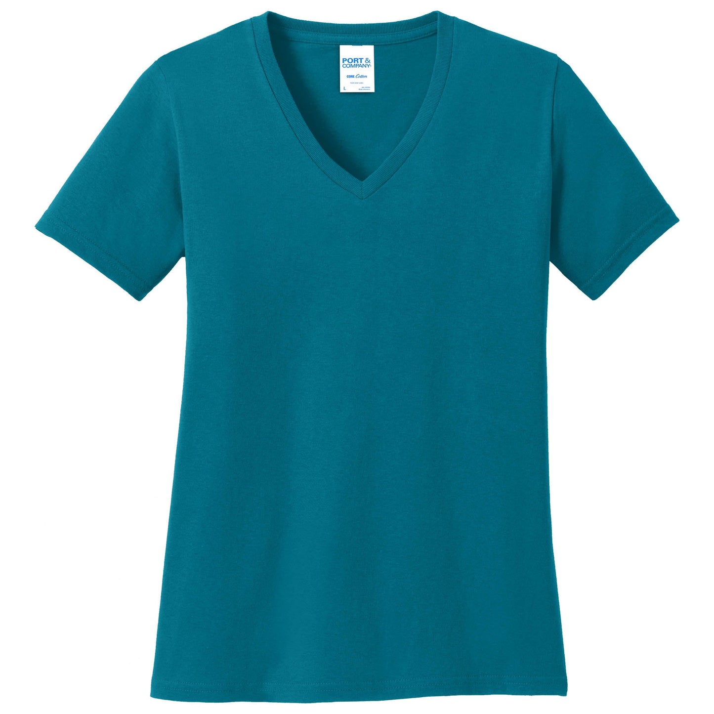 Teal V-Neck Tee - Port & Company - Stylish Cotton