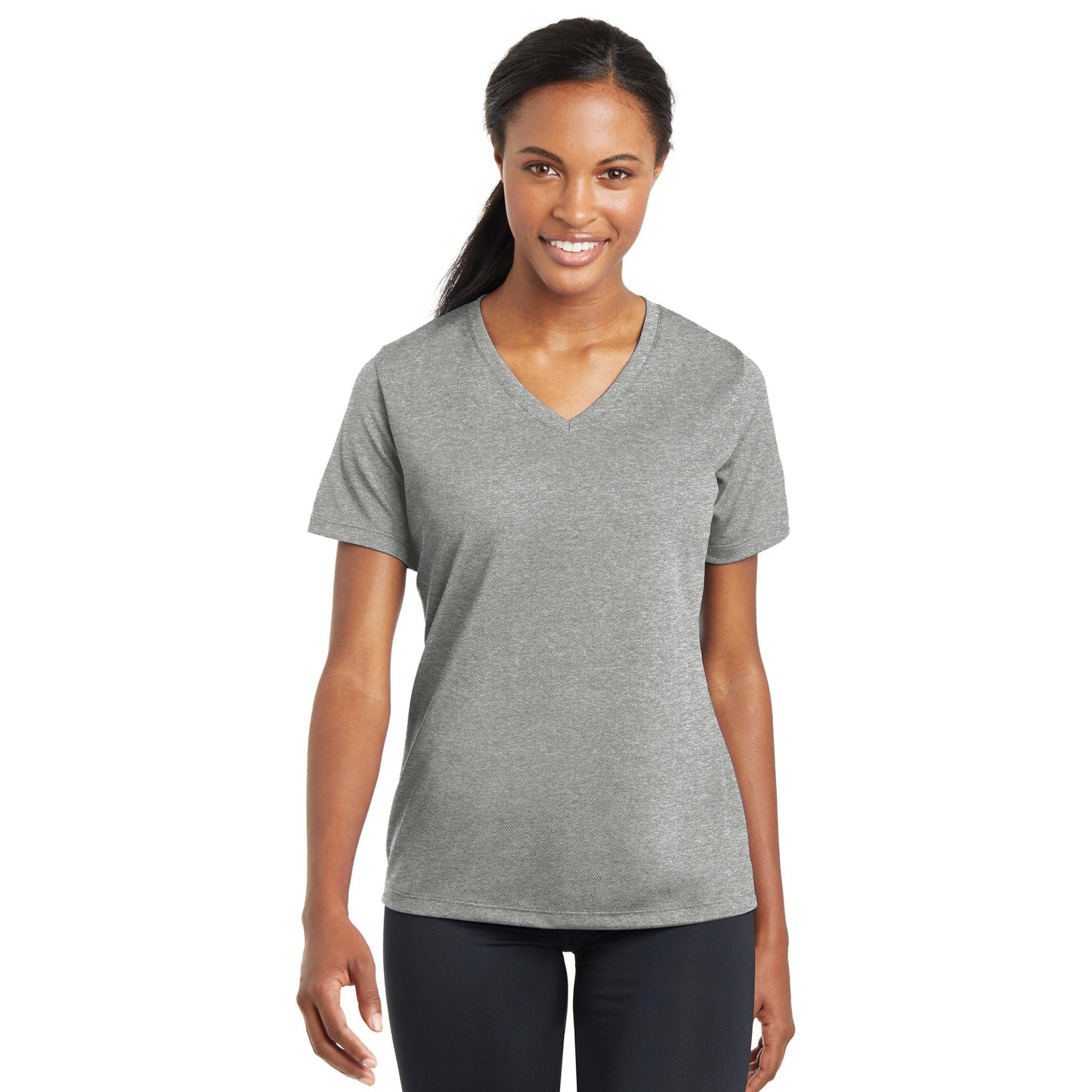 Black V-Neck Tee - Sport-Tek - Stylish Polyester Blend
