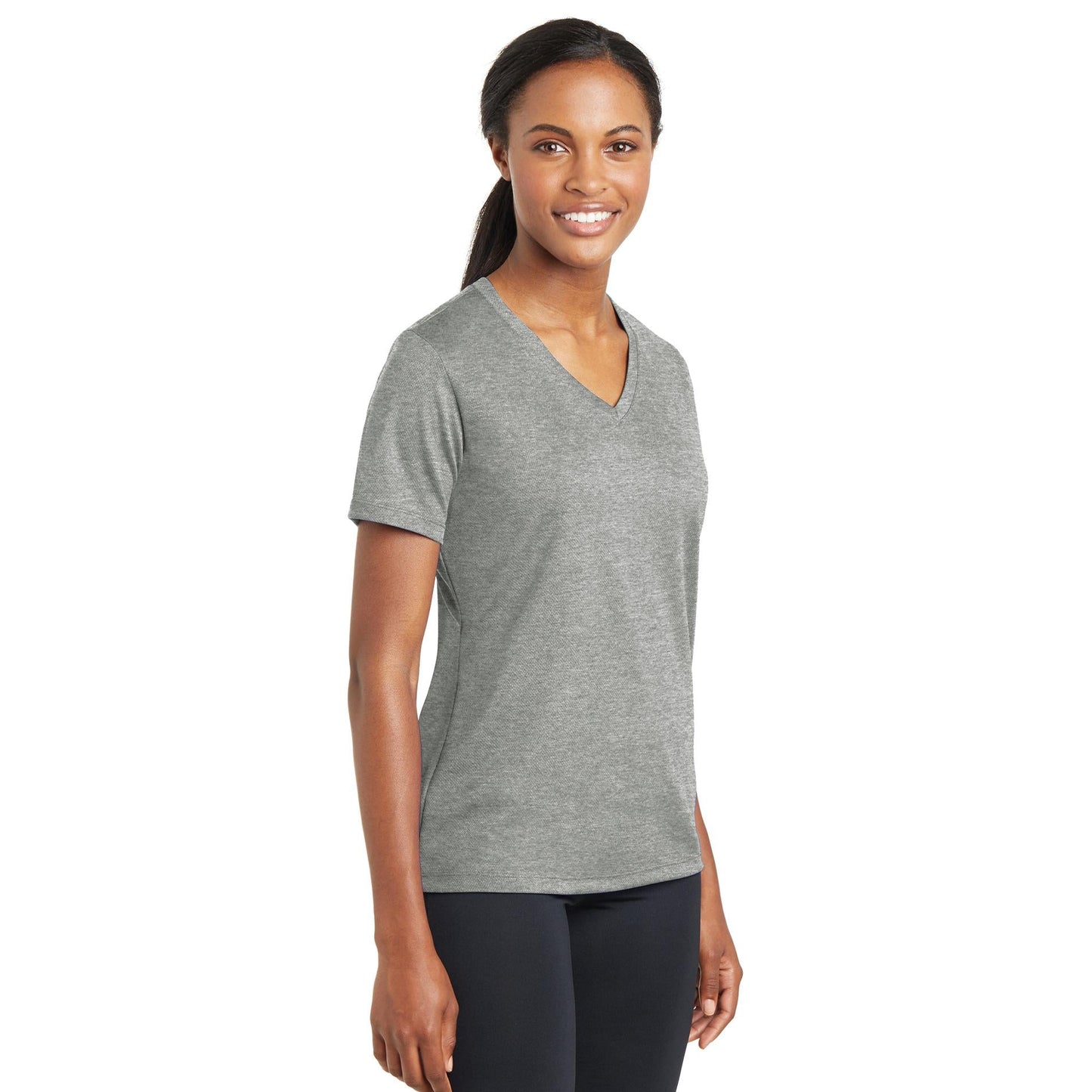 Black V-Neck Tee - Sport-Tek - Stylish Polyester Blend