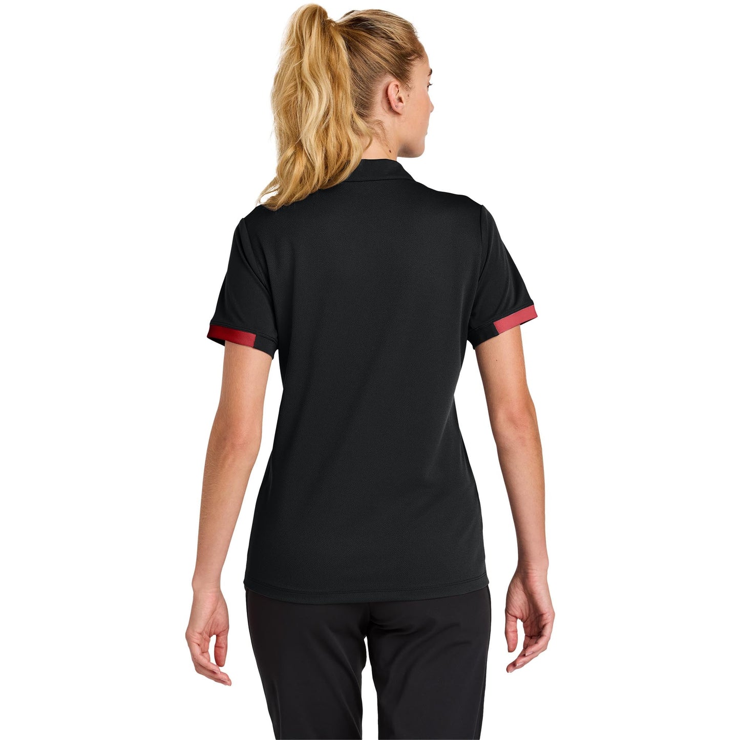 Black/Deep Red Polo Shirts - Sport-Tek - Moisture-Wicking