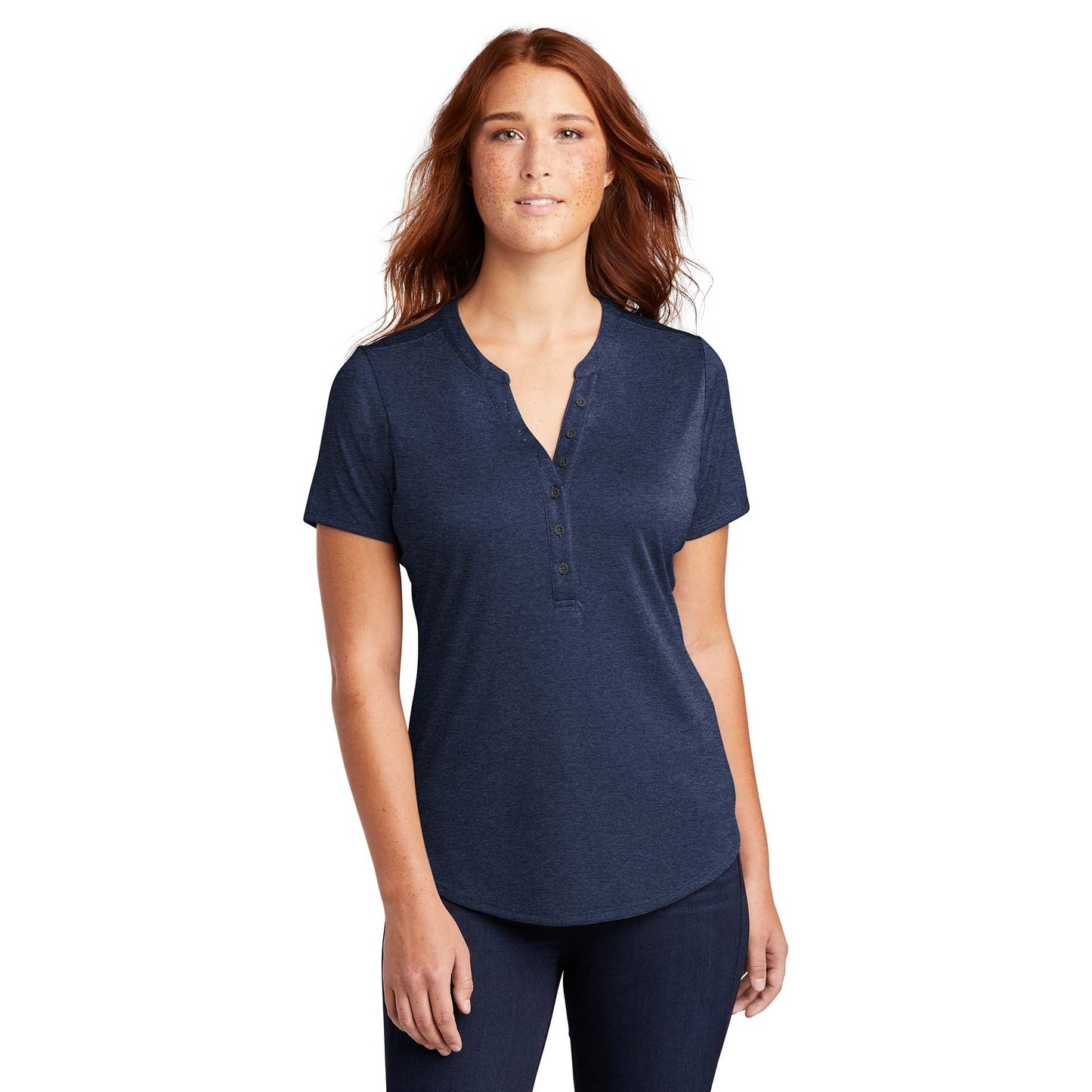 Black Heather Henley - Sport-Tek - Moisture-Wicking