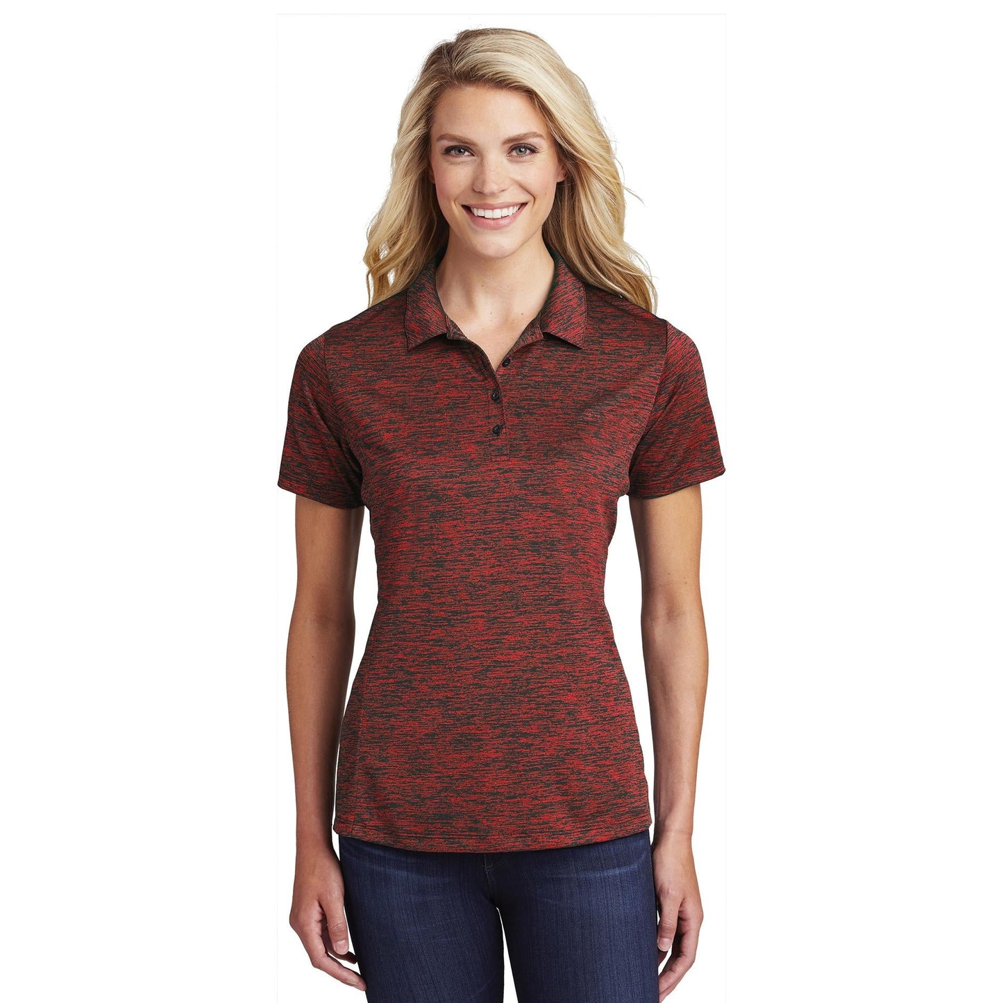 Black Electric Polo - Sport-Tek - Stylish Heather Design