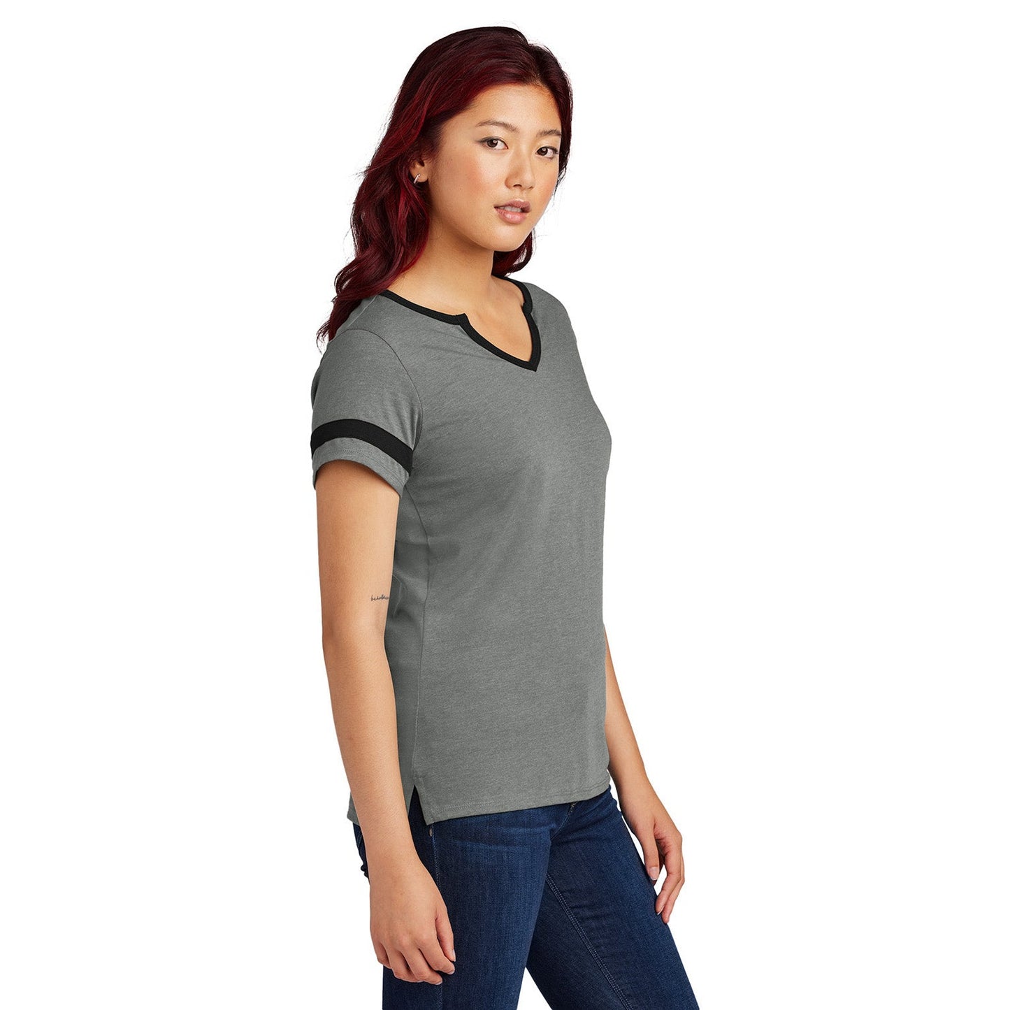 Black/Deep Red T-Shirts - Sport-Tek - Stylish Notch Tee