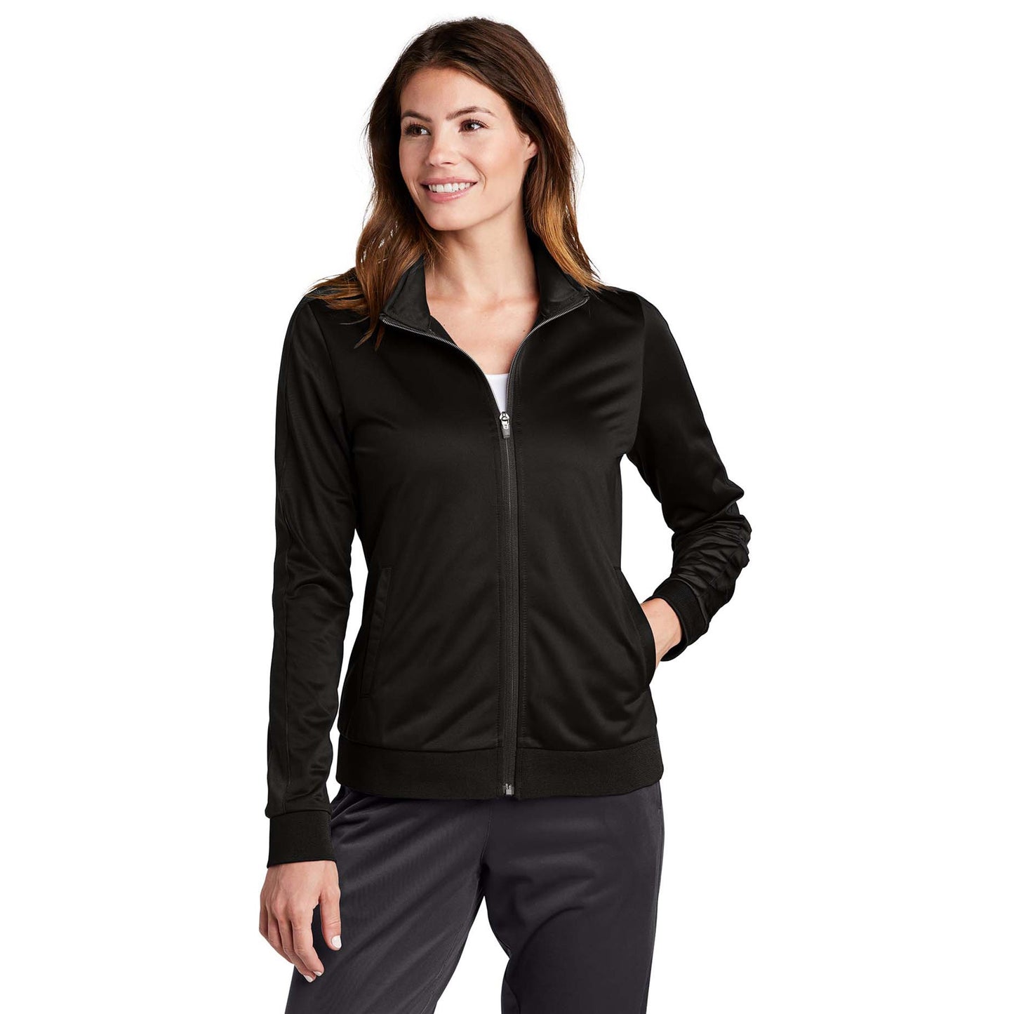 Black/Black Jacket - Sport-Tek - Stylish Tricot Design - Soft