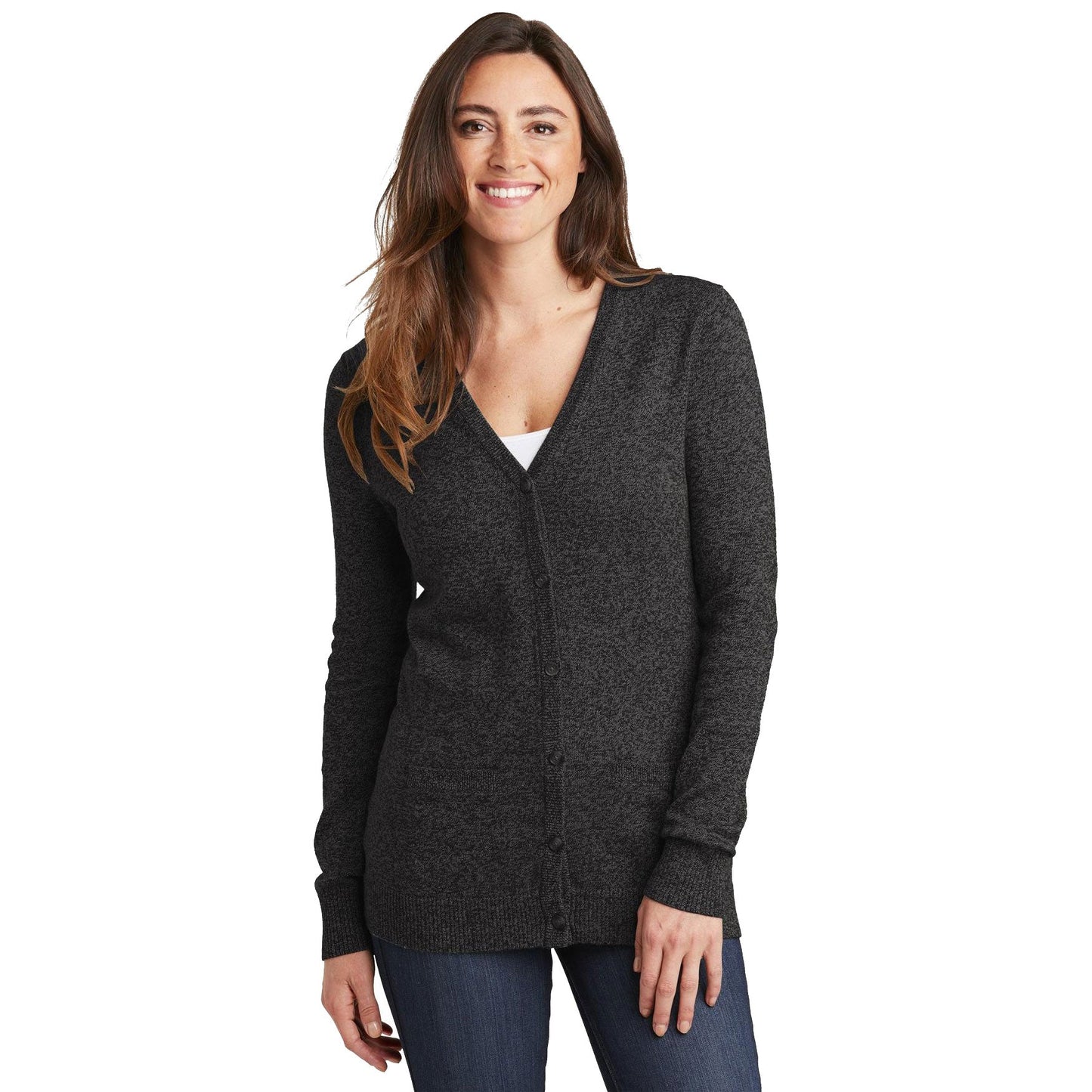 Black Marl Cardigan - Port Authority - Cozy Layering