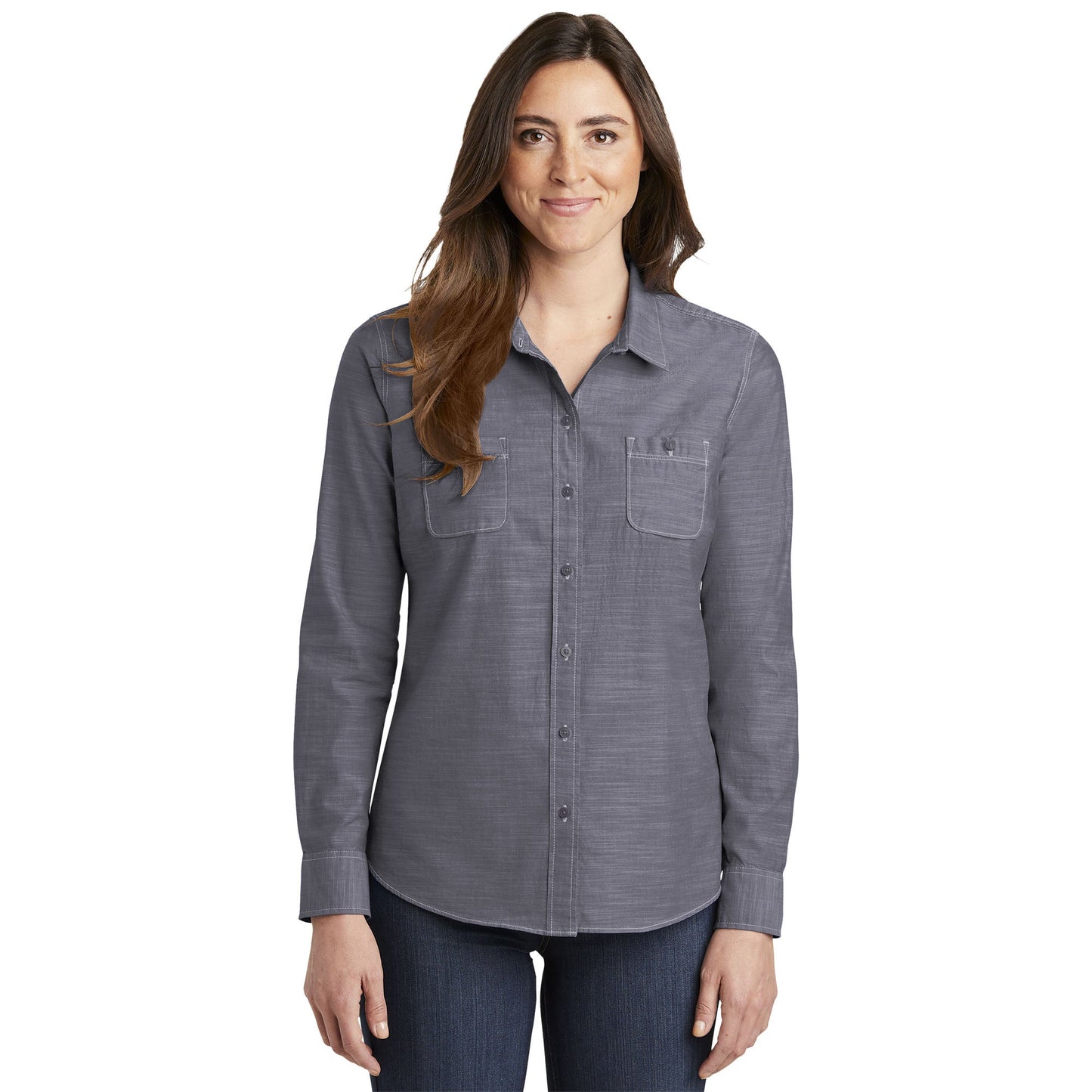 Grey Casual Shirt - Port Authority - Flattering Fit