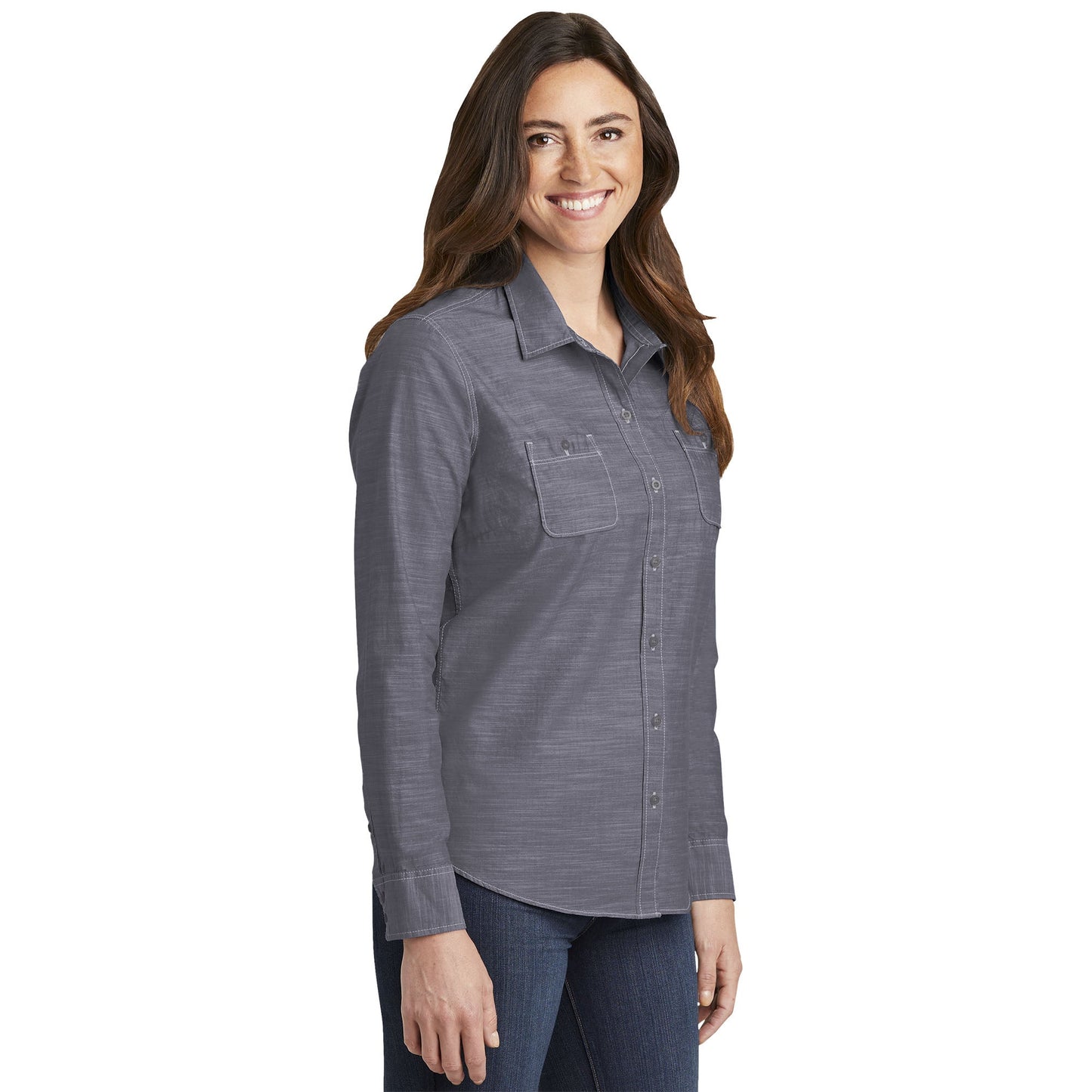Grey Casual Shirt - Port Authority - Flattering Fit