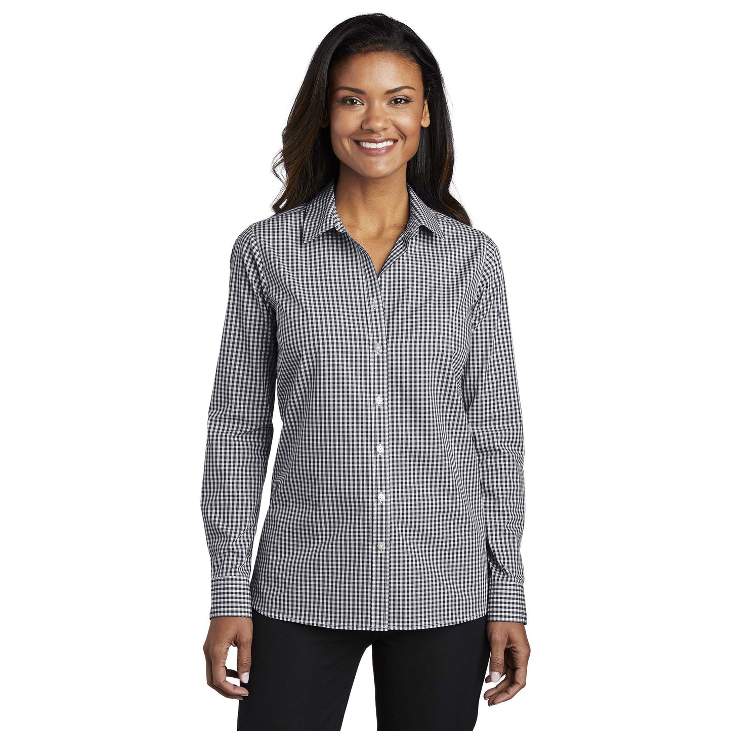 Black/White Button Up Shirt - Port Authority - Easy Care