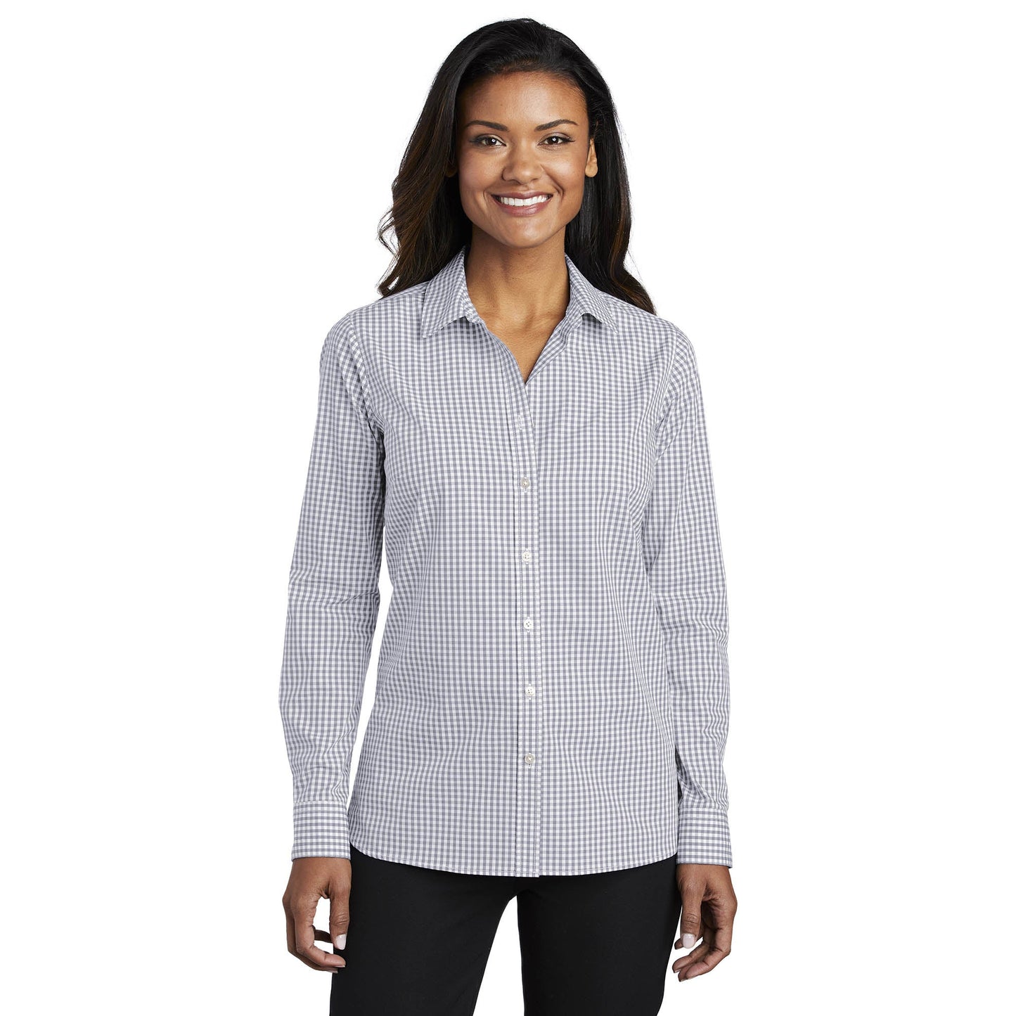 Black/White Button Up Shirt - Port Authority - Easy Care
