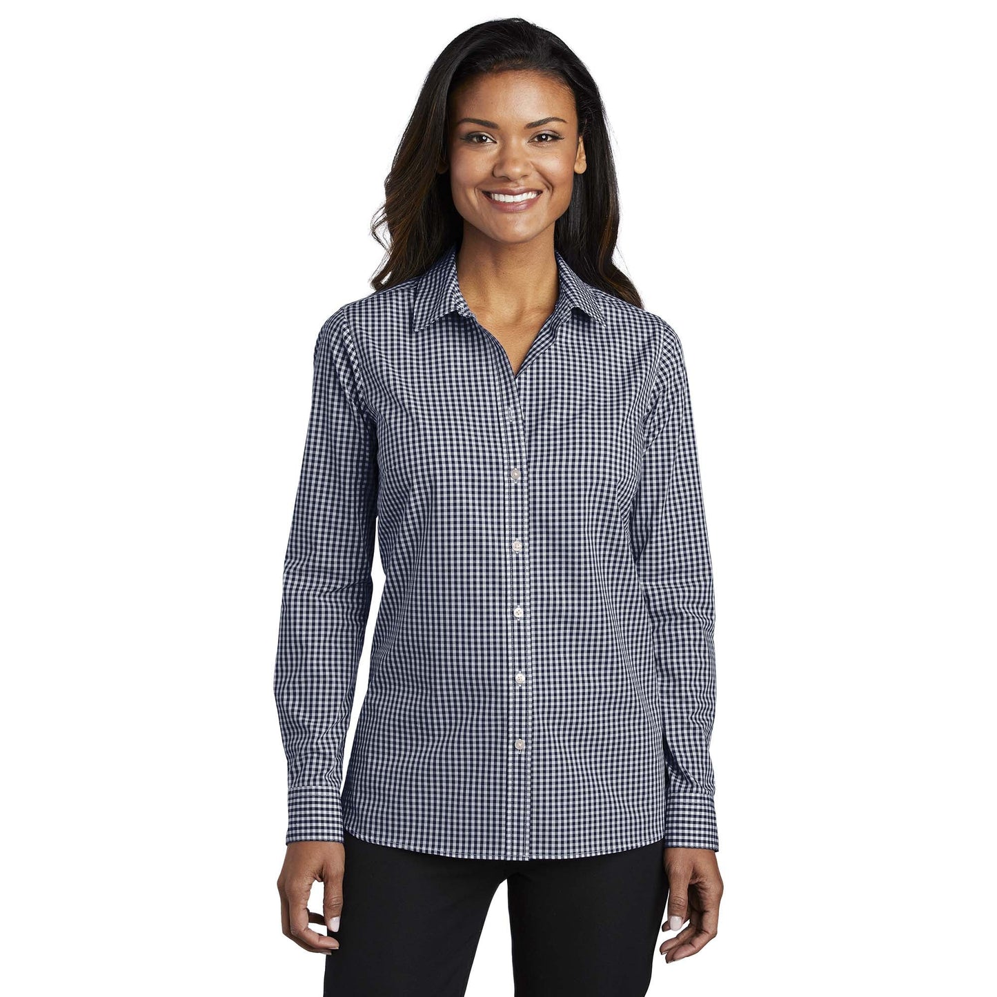 Black/White Button Up Shirt - Port Authority - Easy Care