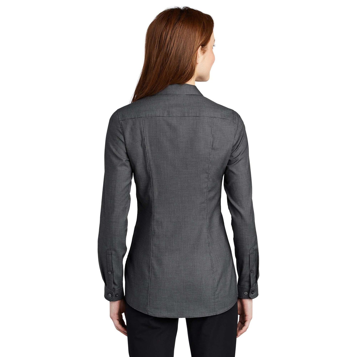 Black/Grey Steel Button Up Shirt - Port Authority - Easy Care
