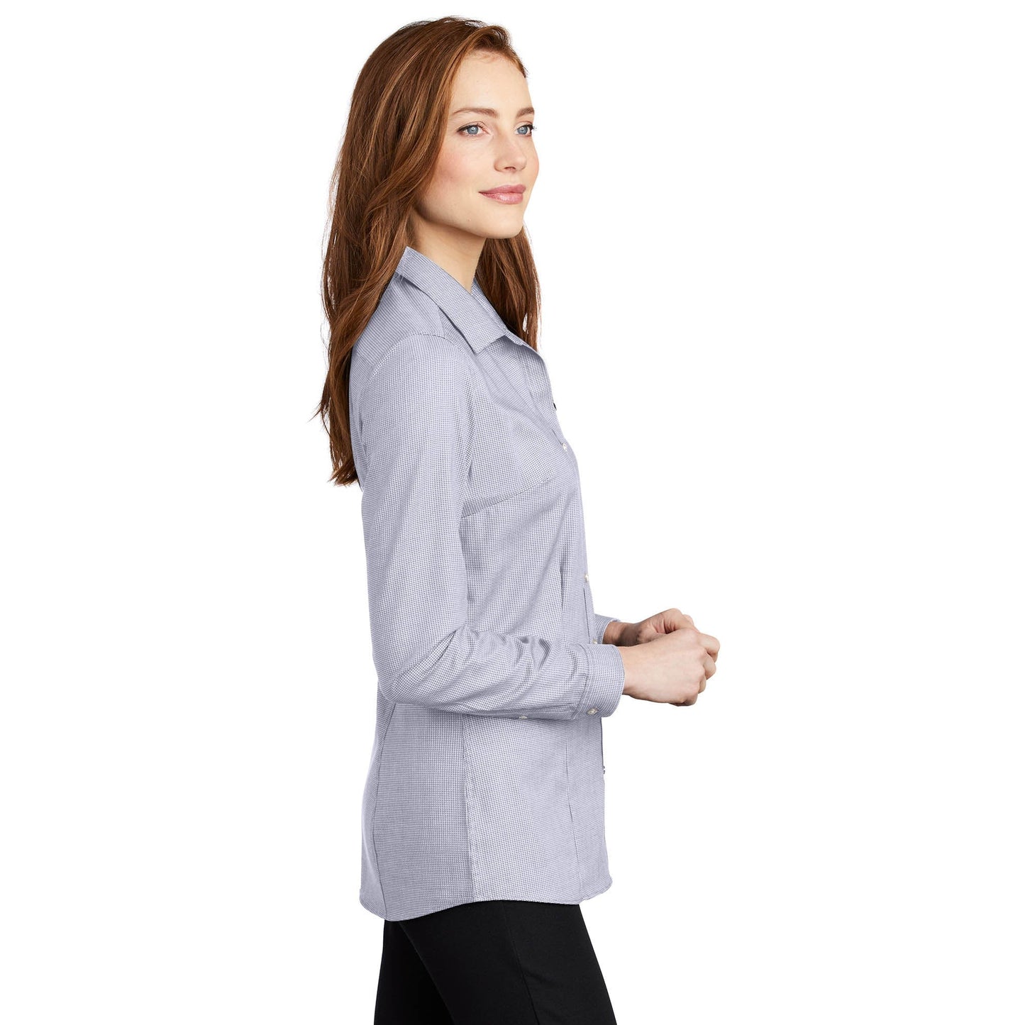 Black/Grey Steel Button Up Shirt - Port Authority - Easy Care
