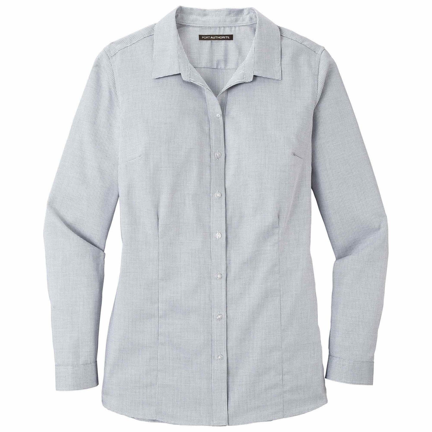 Black/Grey Steel Button Up Shirt - Port Authority - Easy Care