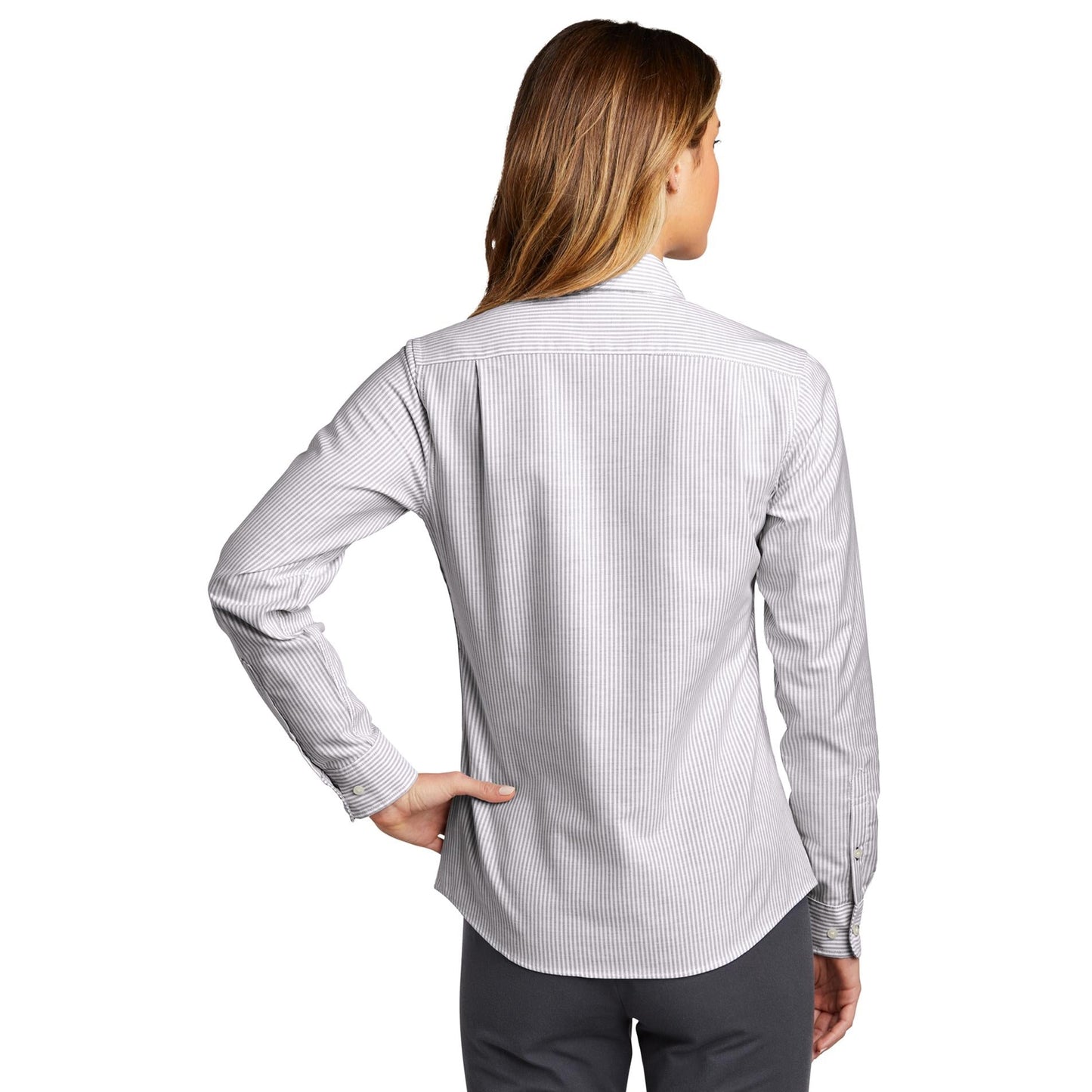 Black/White Button Up Shirt - Port Authority - Striped Design