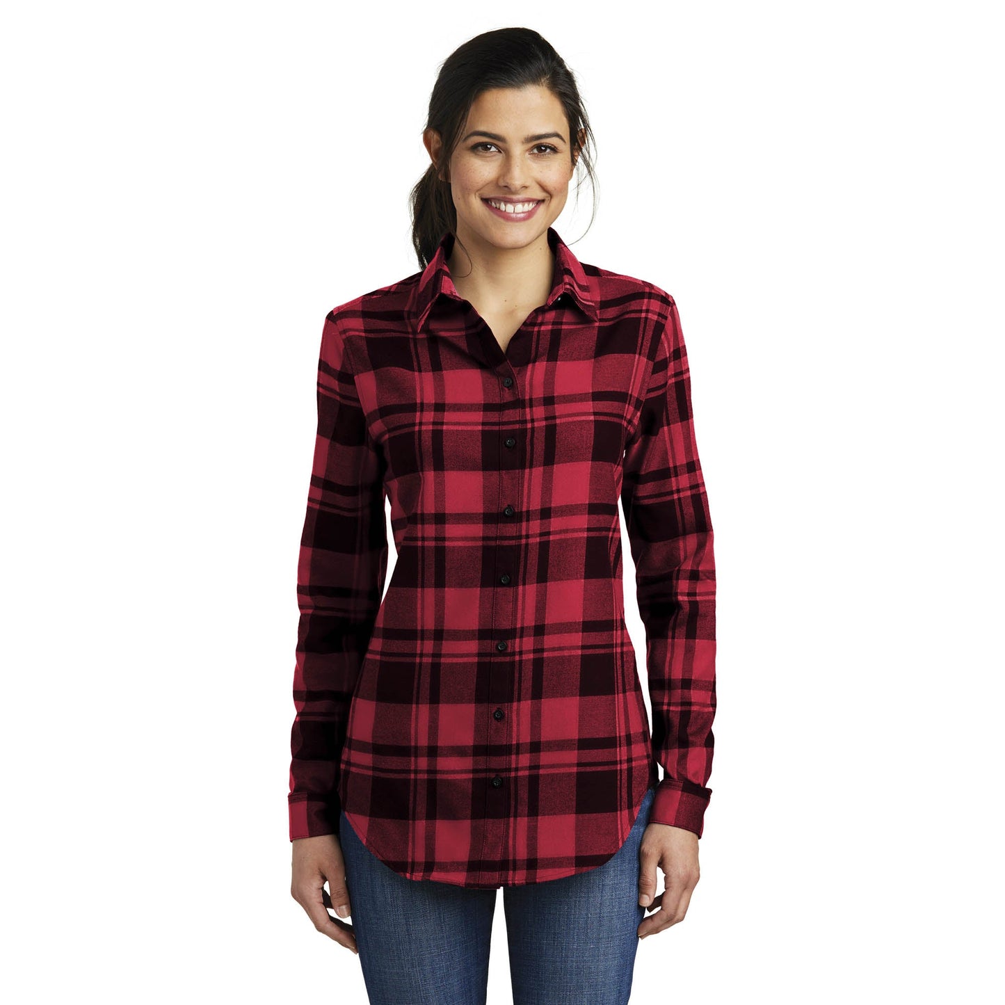 Grey/Black Flannel Shirt - Port Authority - Soft Fabric