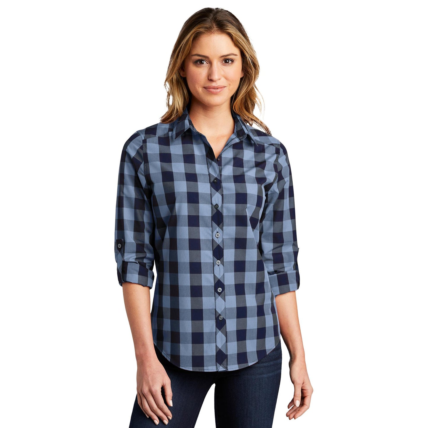 Black Button Up Shirts - Port Authority - Lightweight Fabric