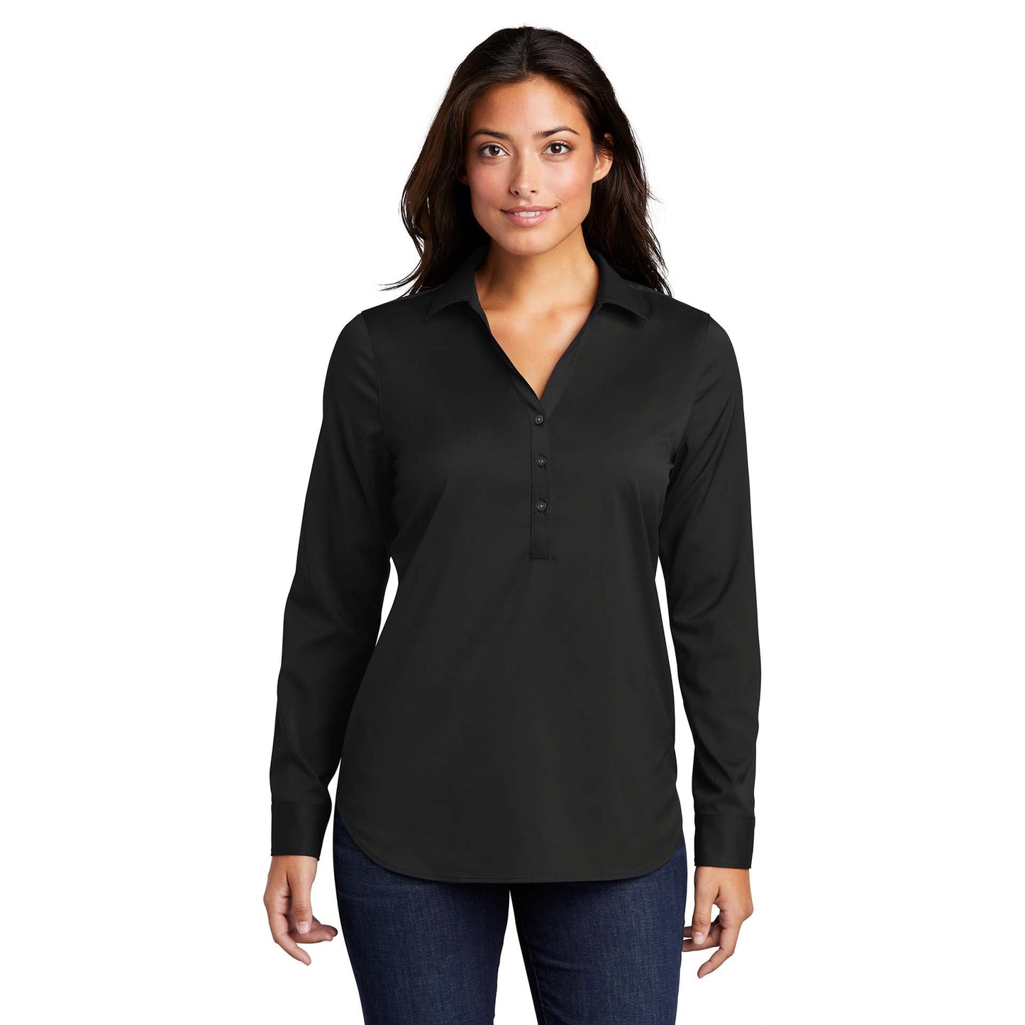 Black Henley Shirts - Port Authority - Stylish Shirt - Comfortable Fit