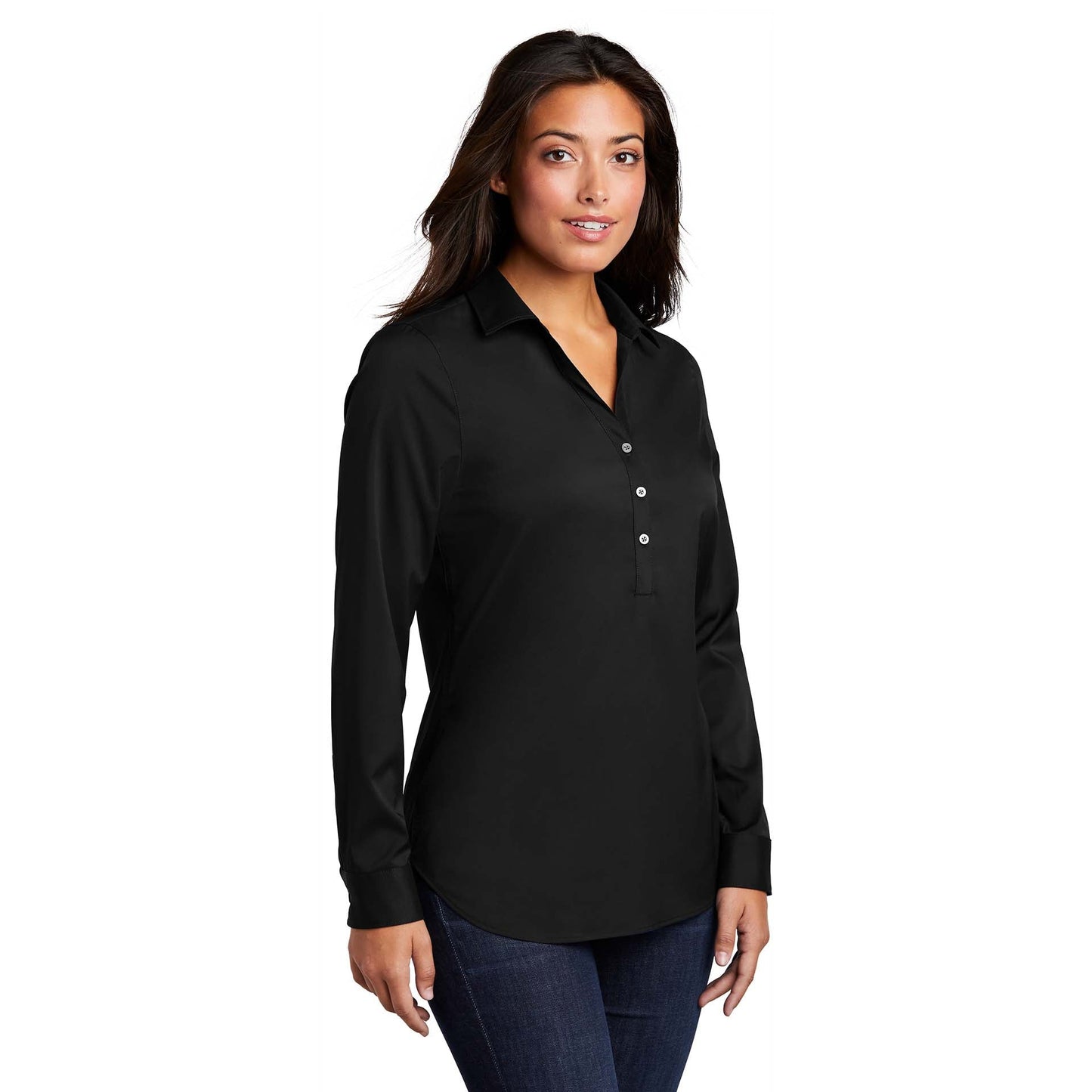 Black Henley Shirts - Port Authority - Stylish Shirt - Comfortable Fit