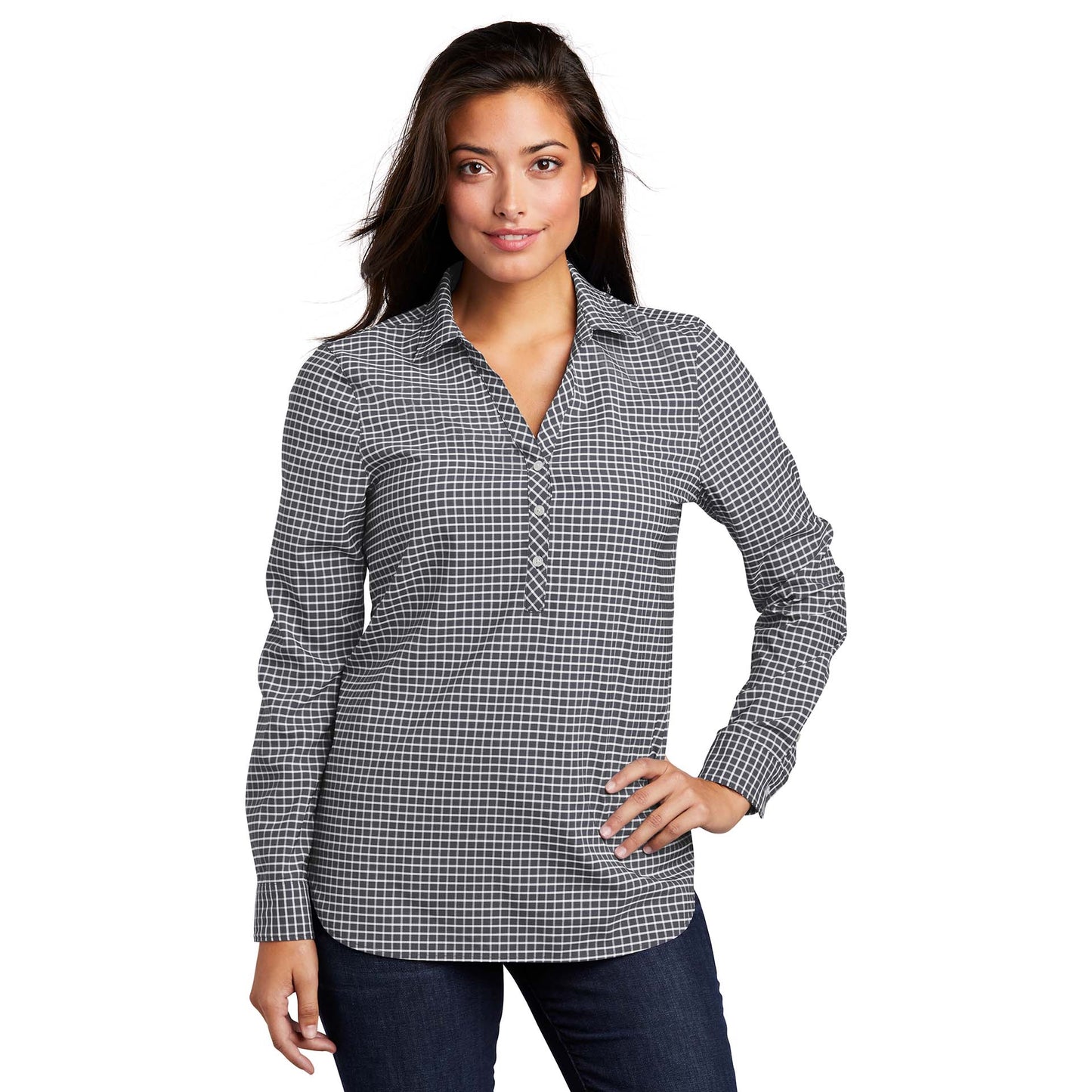 Black Henley Shirts - Port Authority - Stylish Shirt - Comfortable Fit