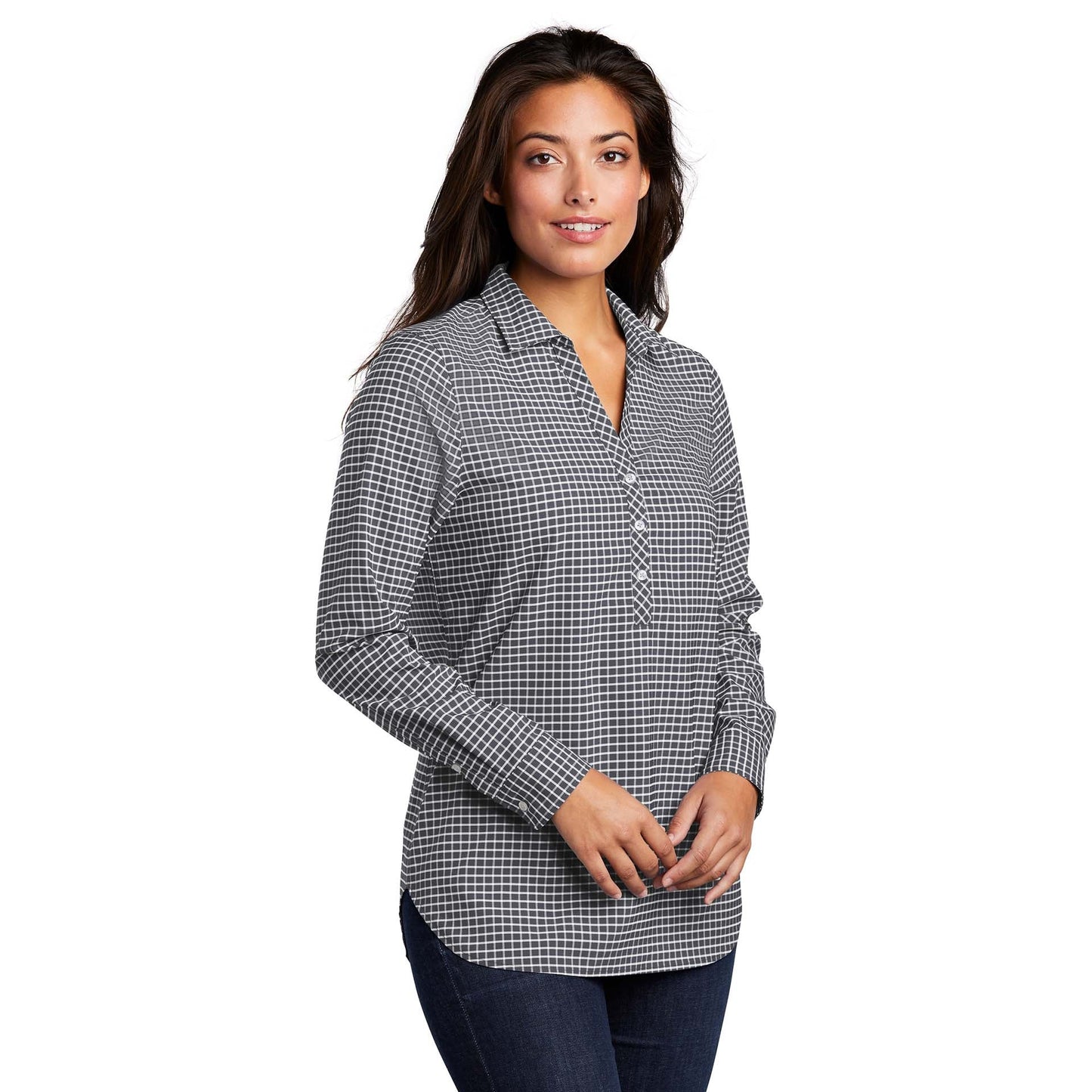 Black Henley Shirts - Port Authority - Stylish Shirt - Comfortable Fit