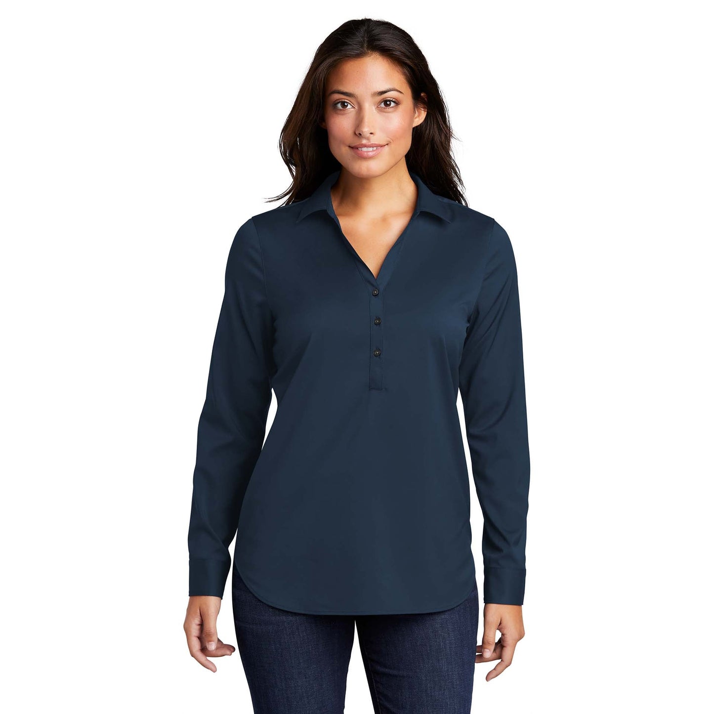 Black Henley Shirts - Port Authority - Stylish Shirt - Comfortable Fit