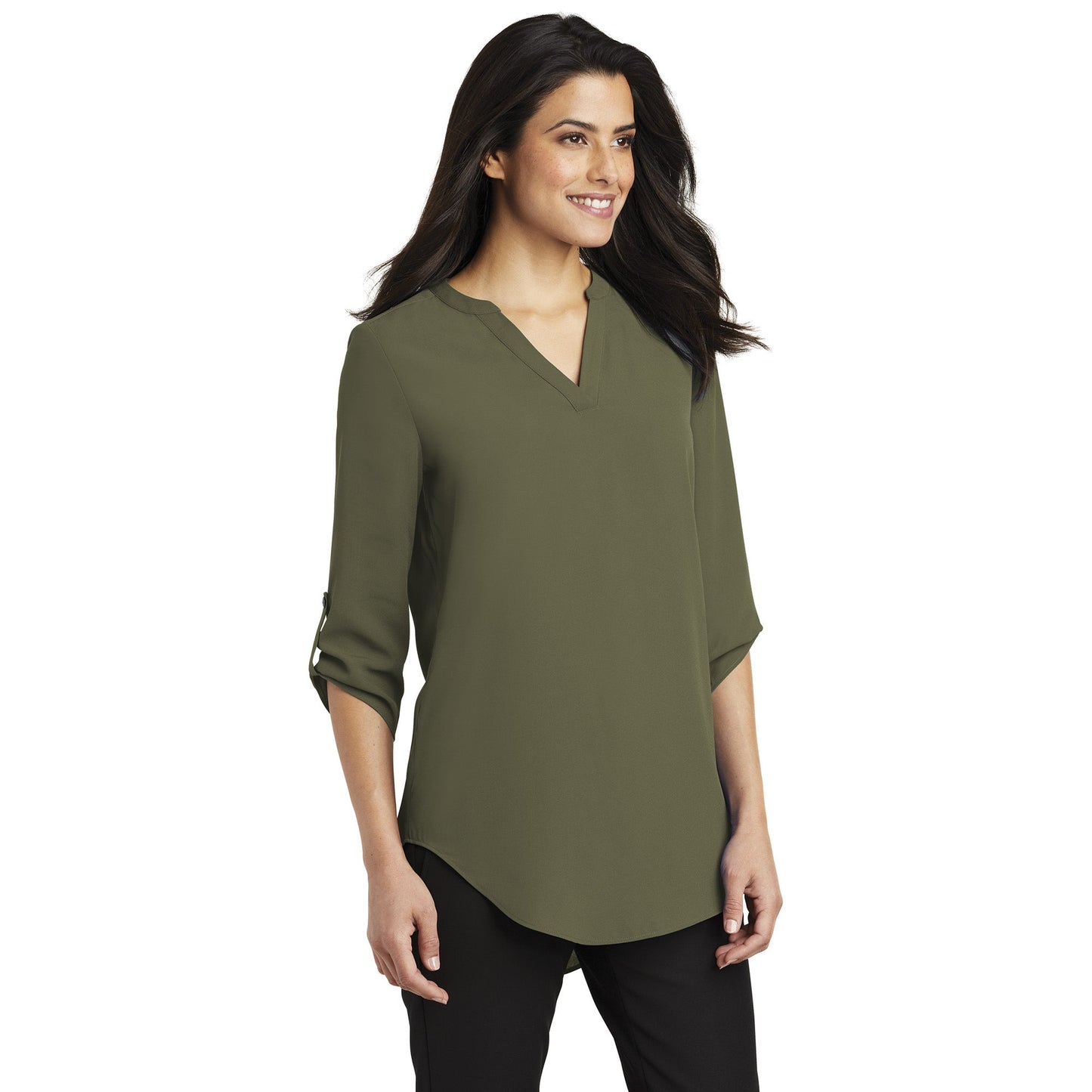Black Blouses - Stylish Tunic - Port Authority - V-Neck