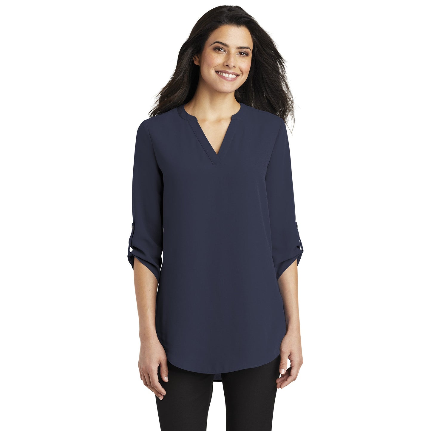 Black Blouses - Stylish Tunic - Port Authority - V-Neck