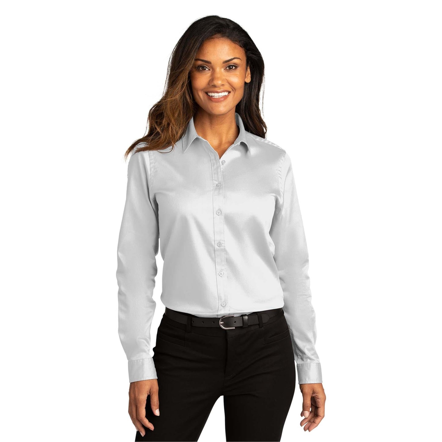 Burgundy Button Up Shirts - Port Authority - Elegant Twill