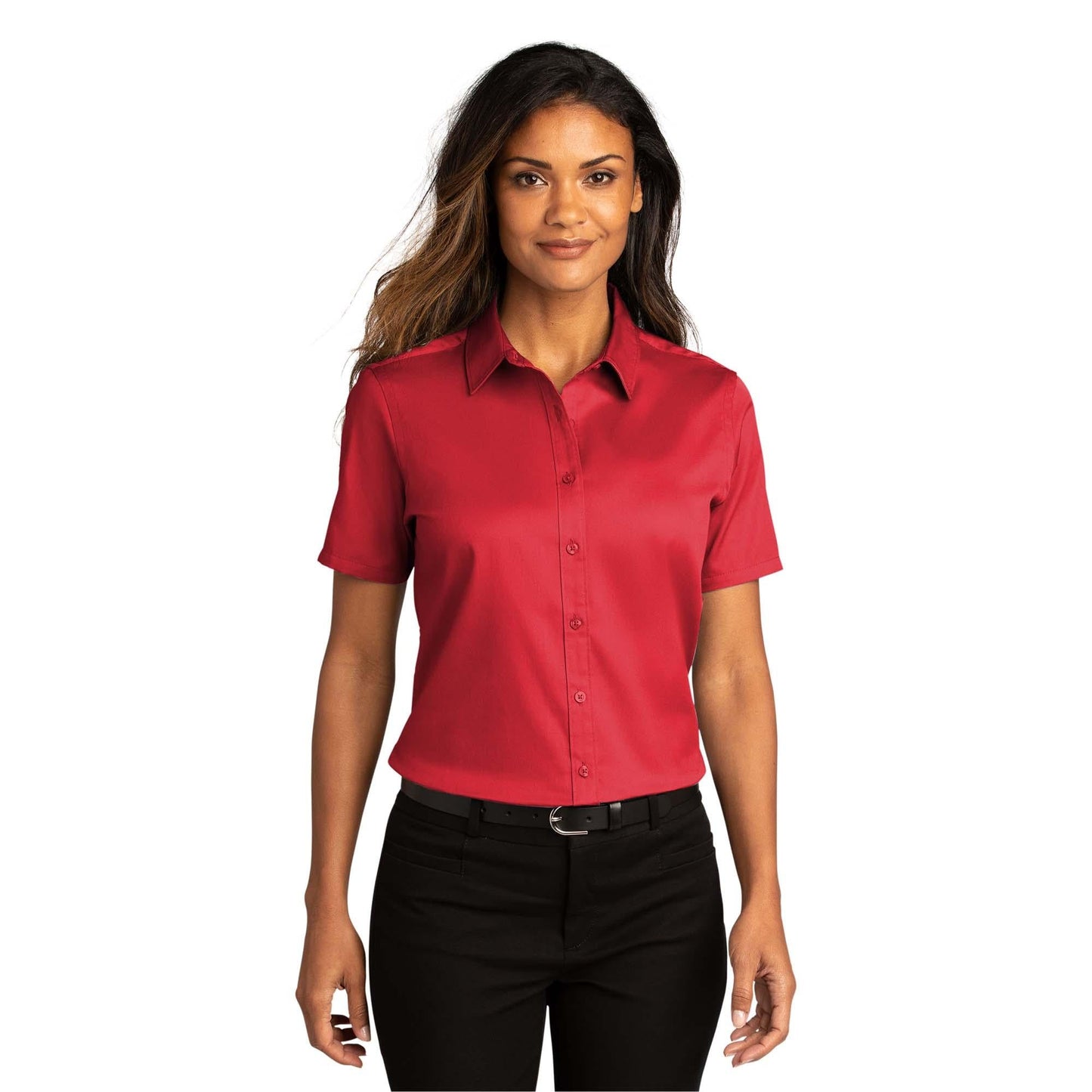 Burgundy Button Up Shirts - Port Authority - Soft Twill
