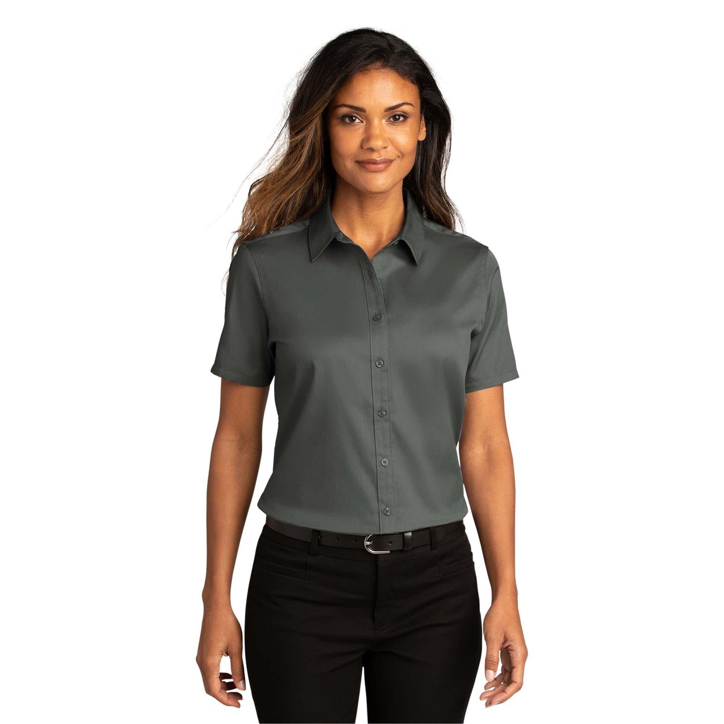 Burgundy Button Up Shirts - Port Authority - Soft Twill