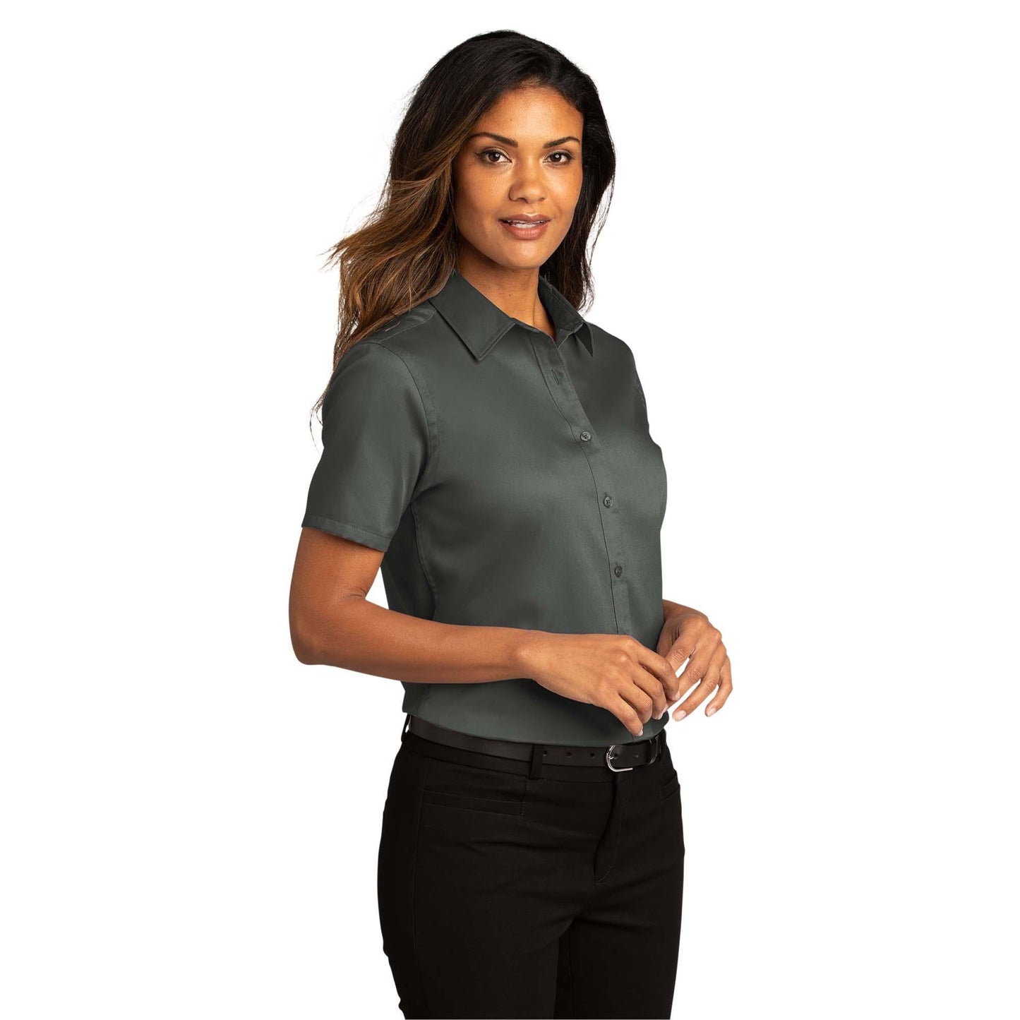 Burgundy Button Up Shirts - Port Authority - Soft Twill