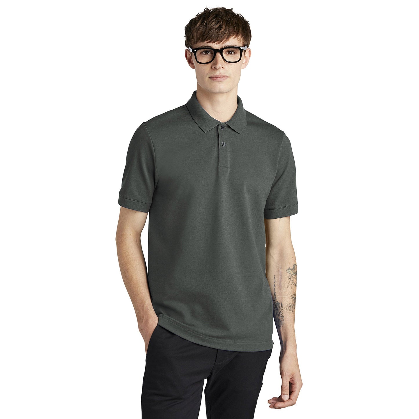 Deep Black Polo Shirt - Mercer+Mettle - Stretch Fabric