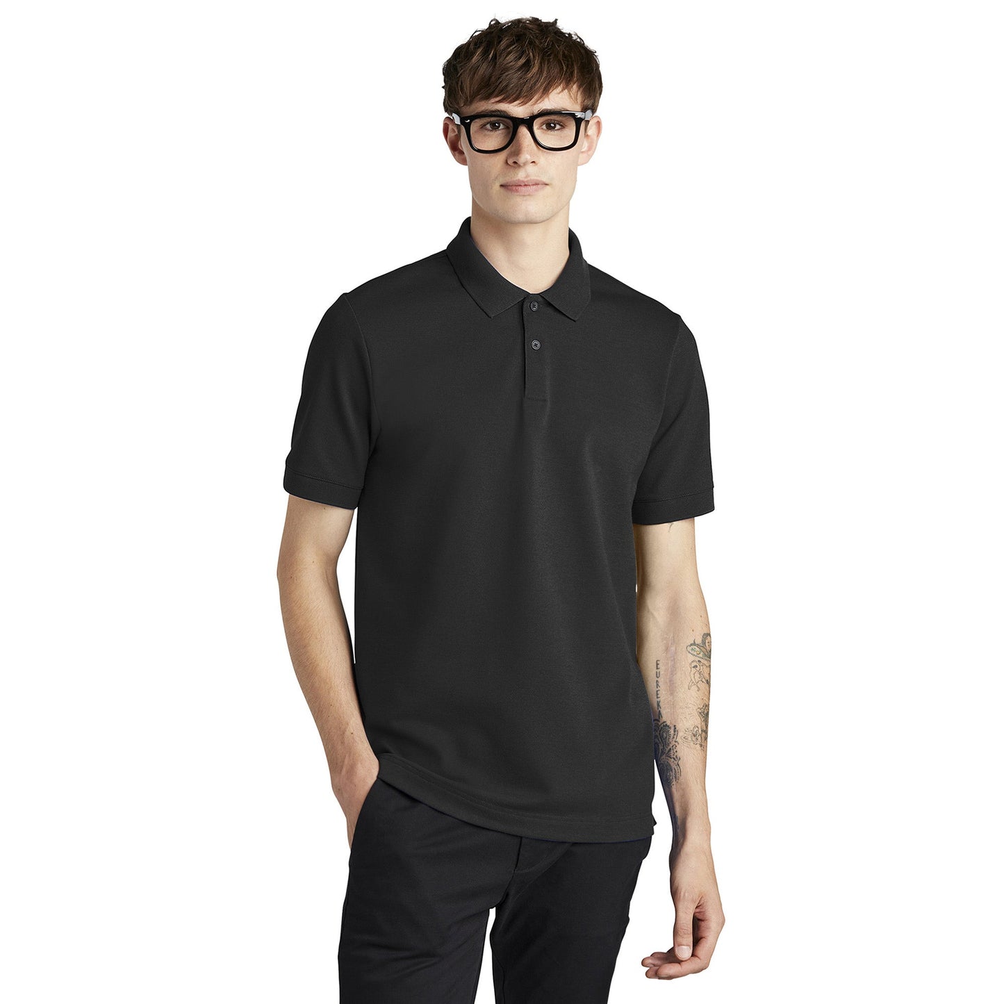 Deep Black Polo Shirt - Mercer+Mettle - Stretch Fabric
