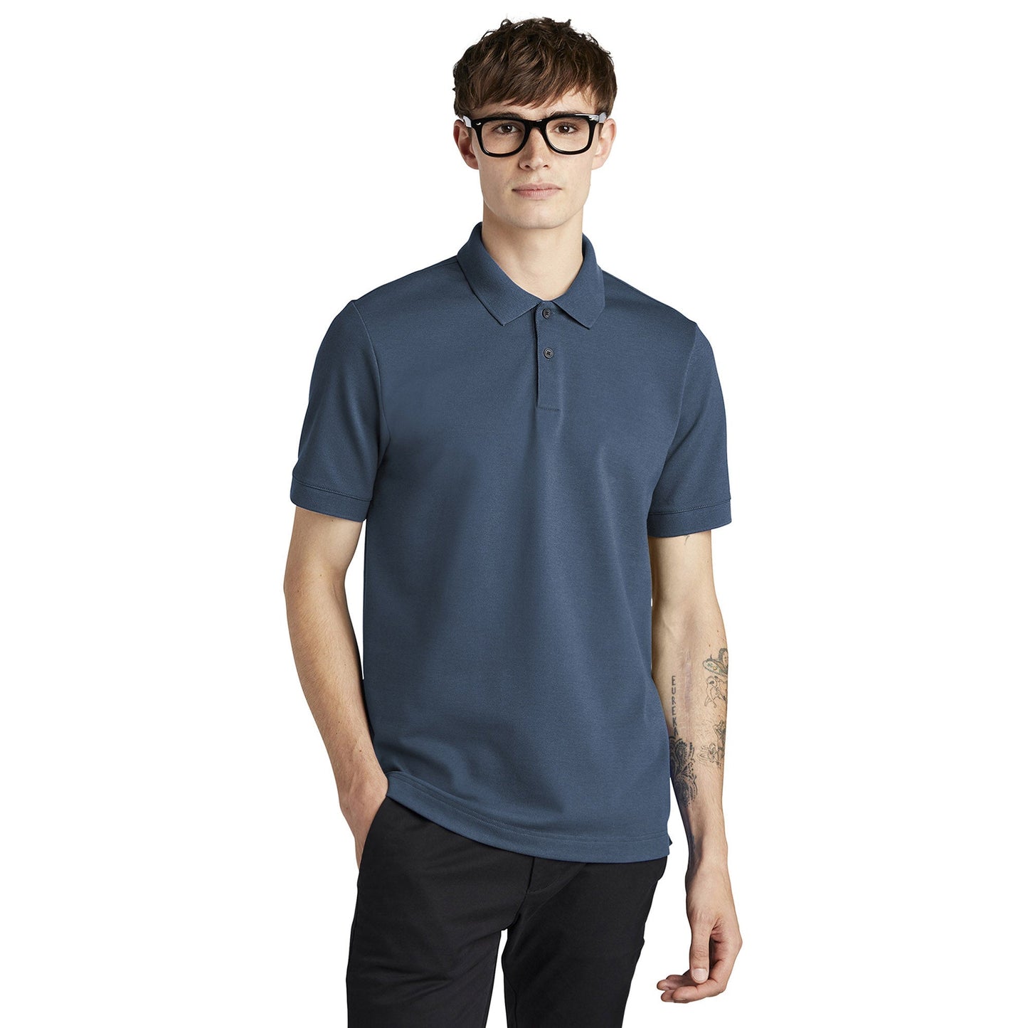 Deep Black Polo Shirt - Mercer+Mettle - Stretch Fabric