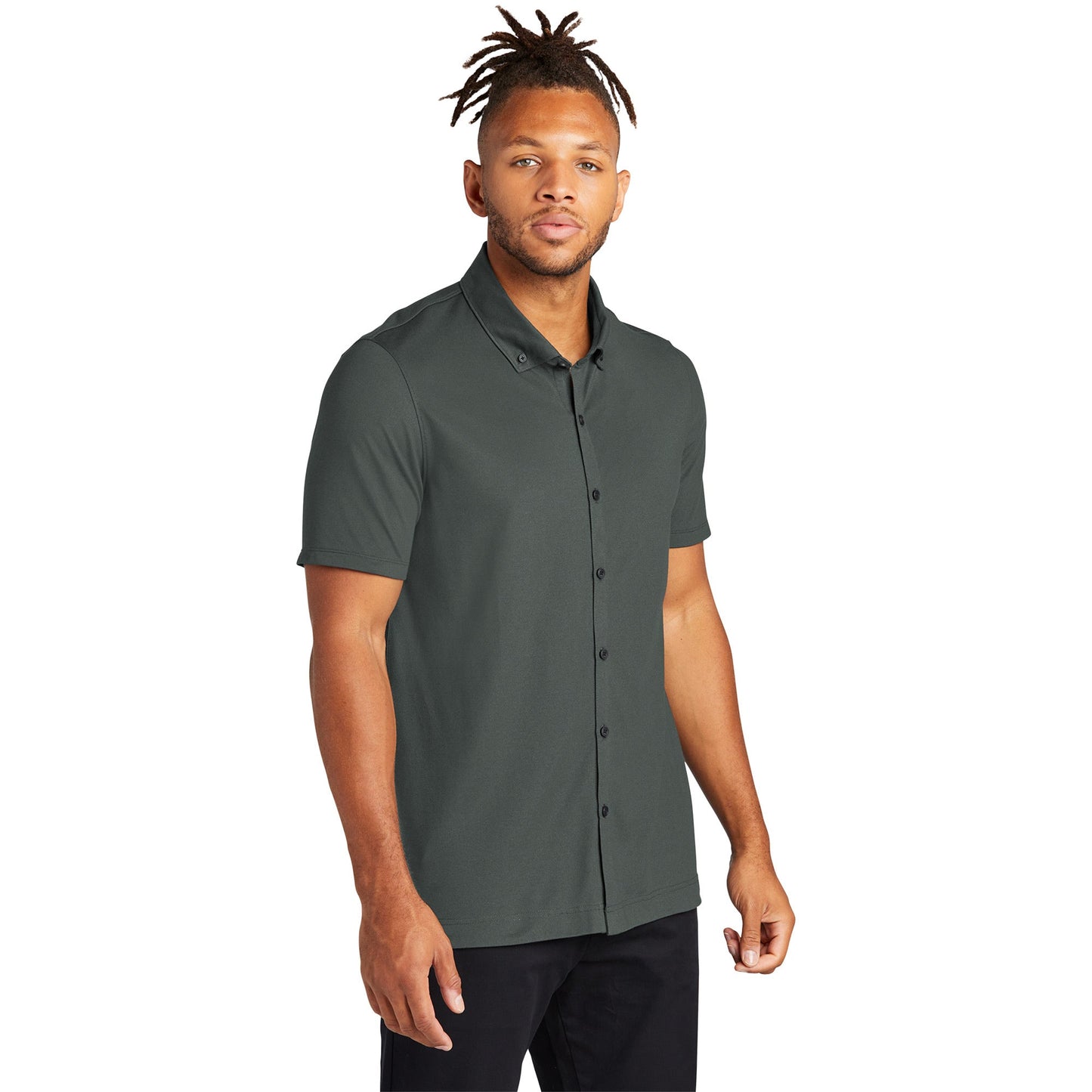Deep Black Button Up Shirt - Mercer+Mettle - Stylish Fit