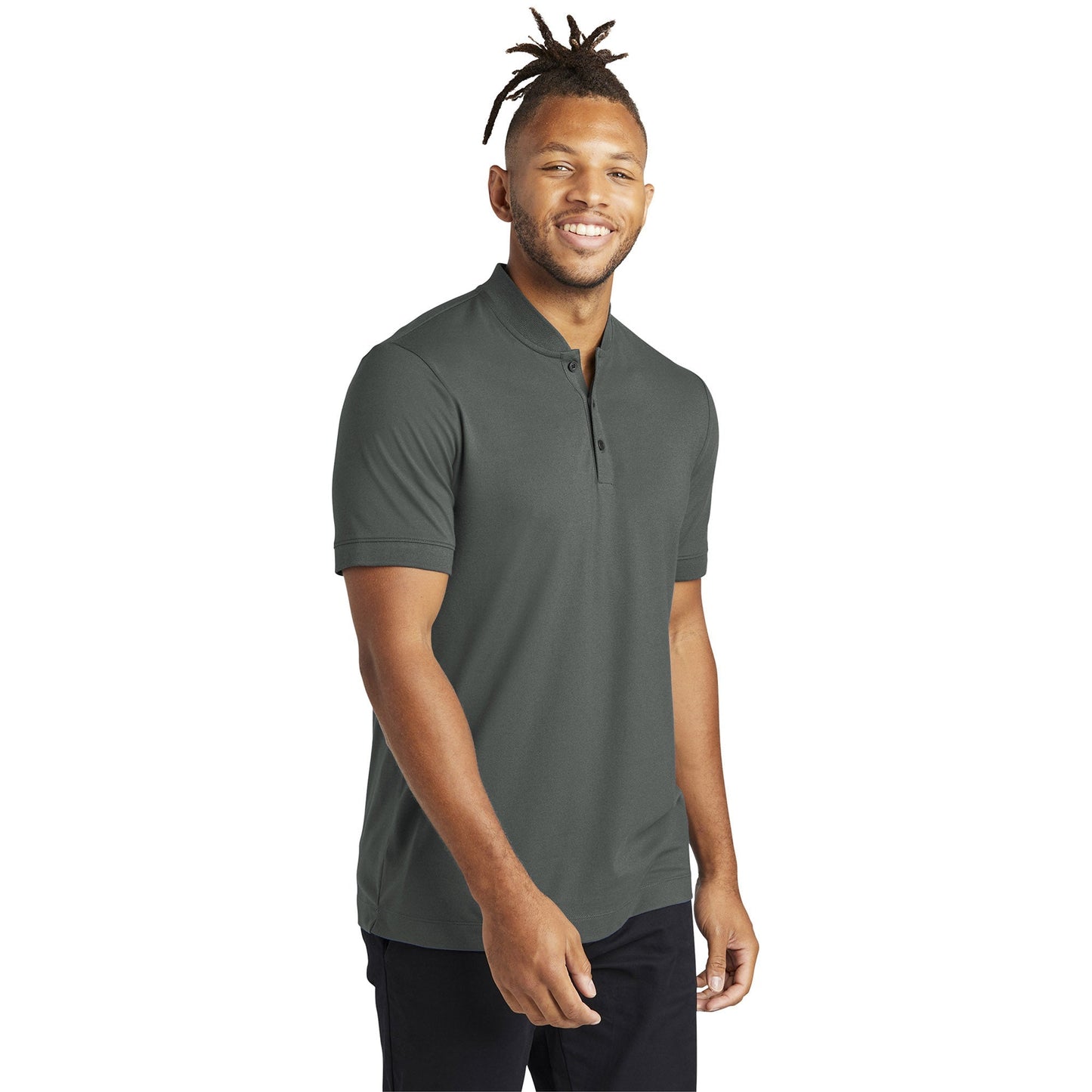 Deep Black Henley Shirt - Mercer+Mettle - Stretch Pique