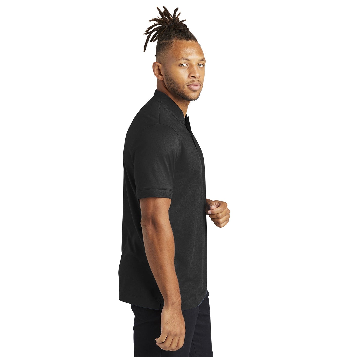 Deep Black Henley Shirt - Mercer+Mettle - Stretch Pique