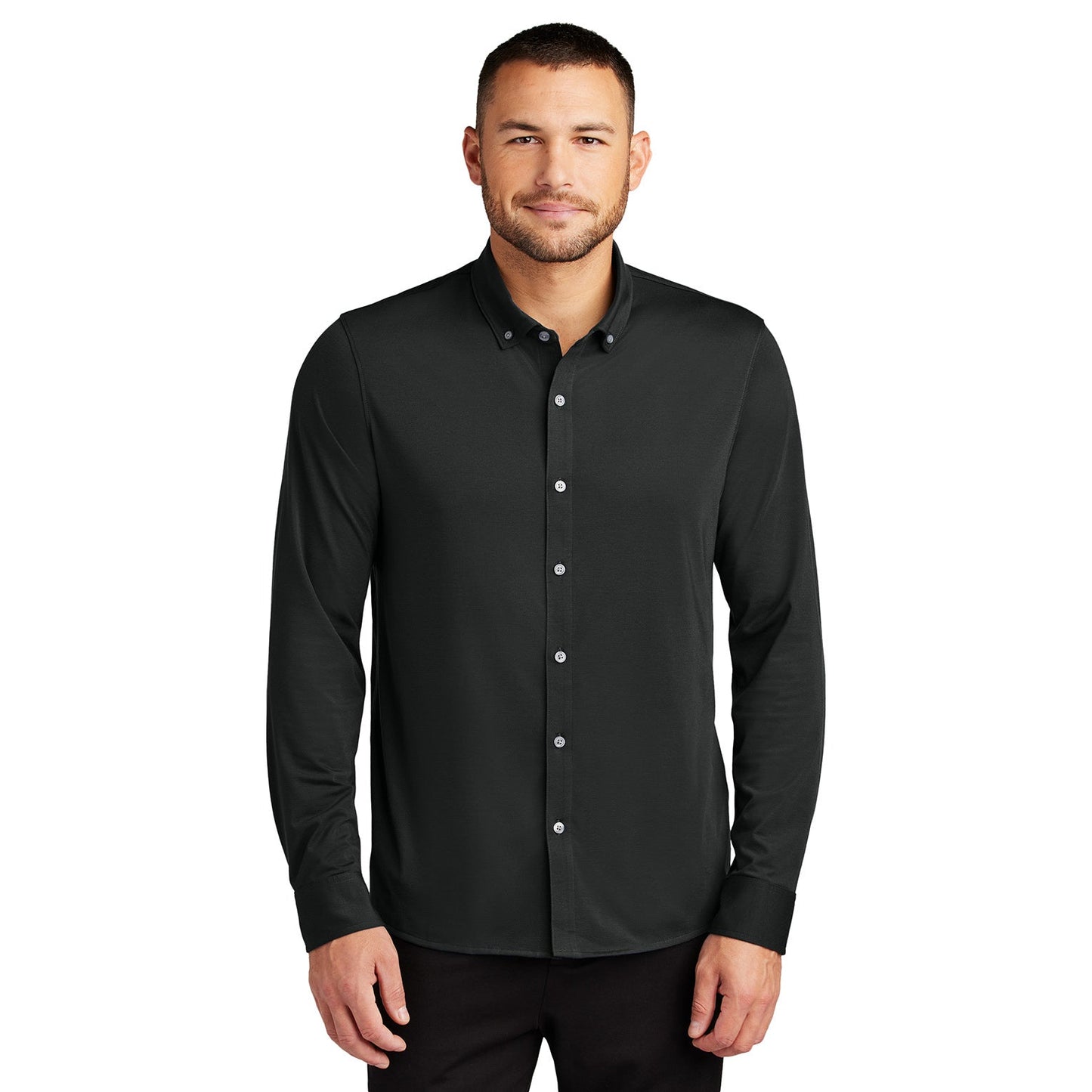 Deep Black Button Up Shirts - Mercer+Mettle - Stretch Fabric